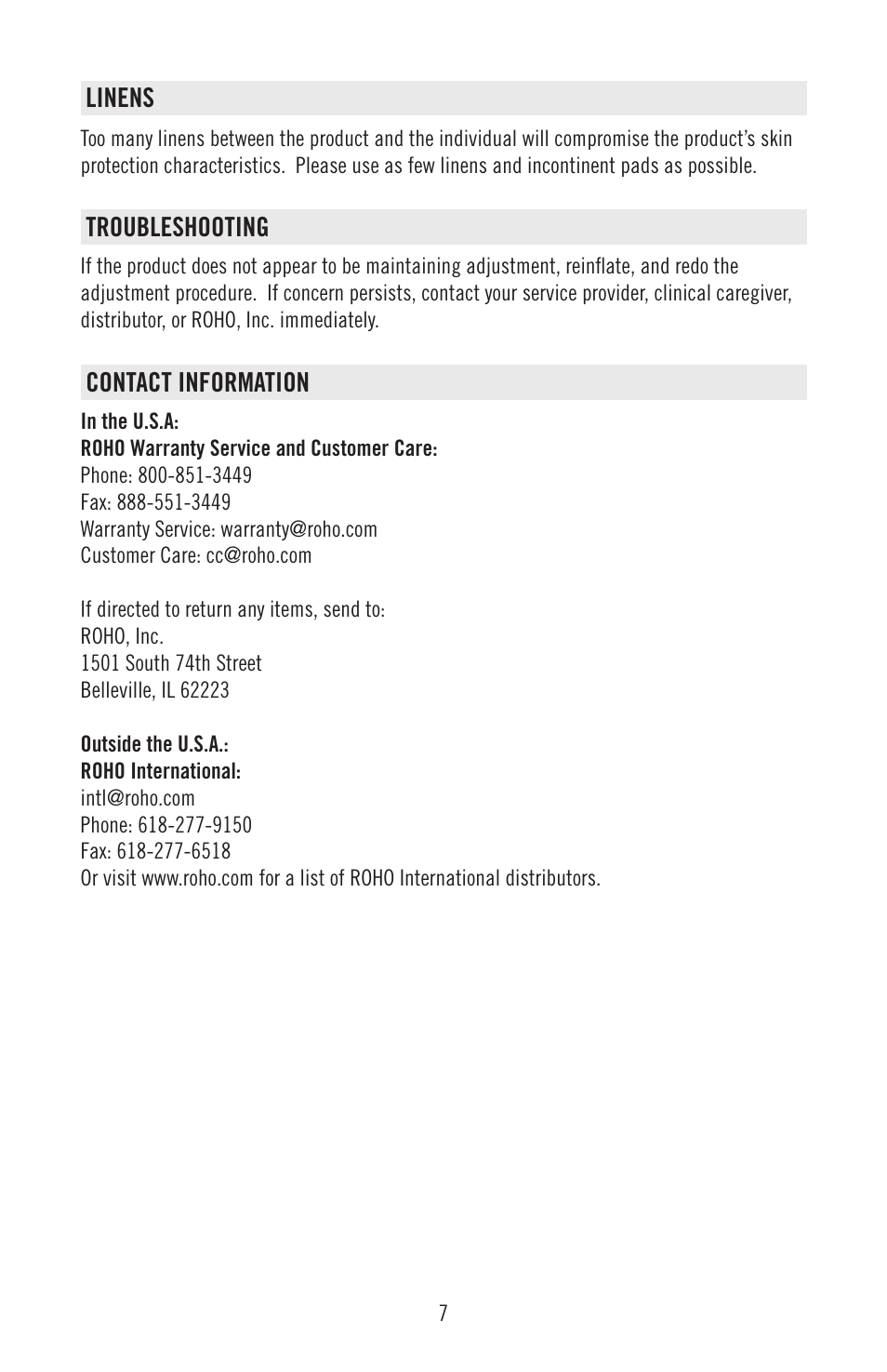 ROHO SOFFLE 2 mattress replacement system User Manual | Page 9 / 12