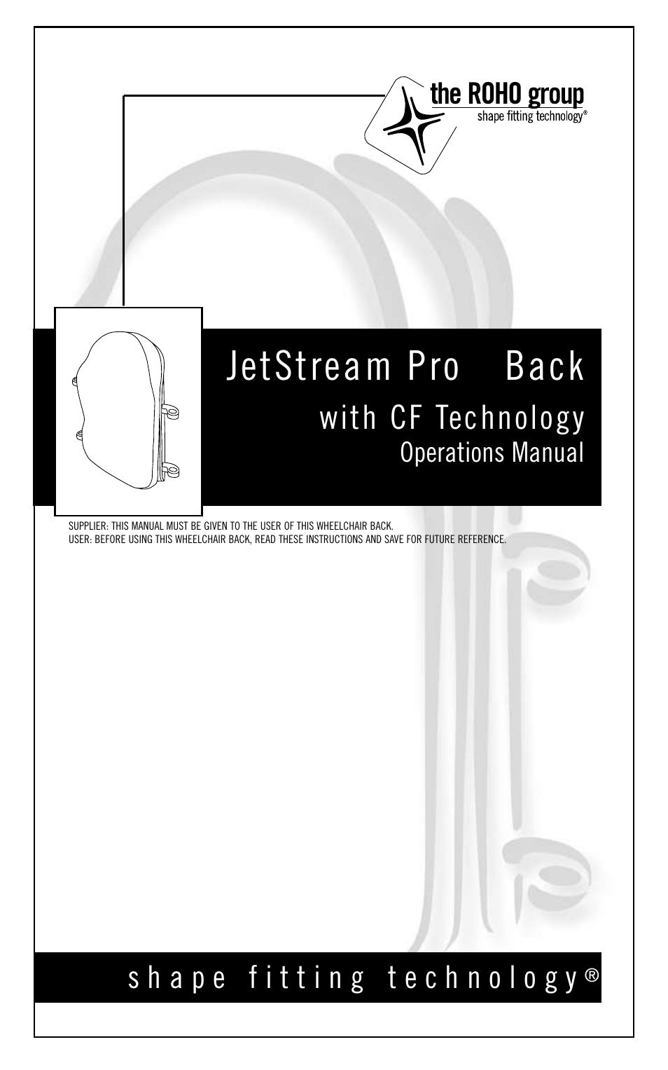 ROHO JetStream Pr System User Manual | 12 pages