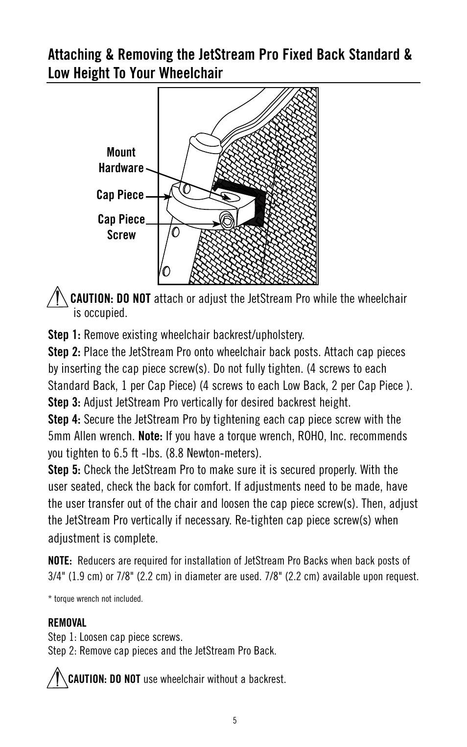 ROHO JetStream Pr System User Manual | Page 6 / 12