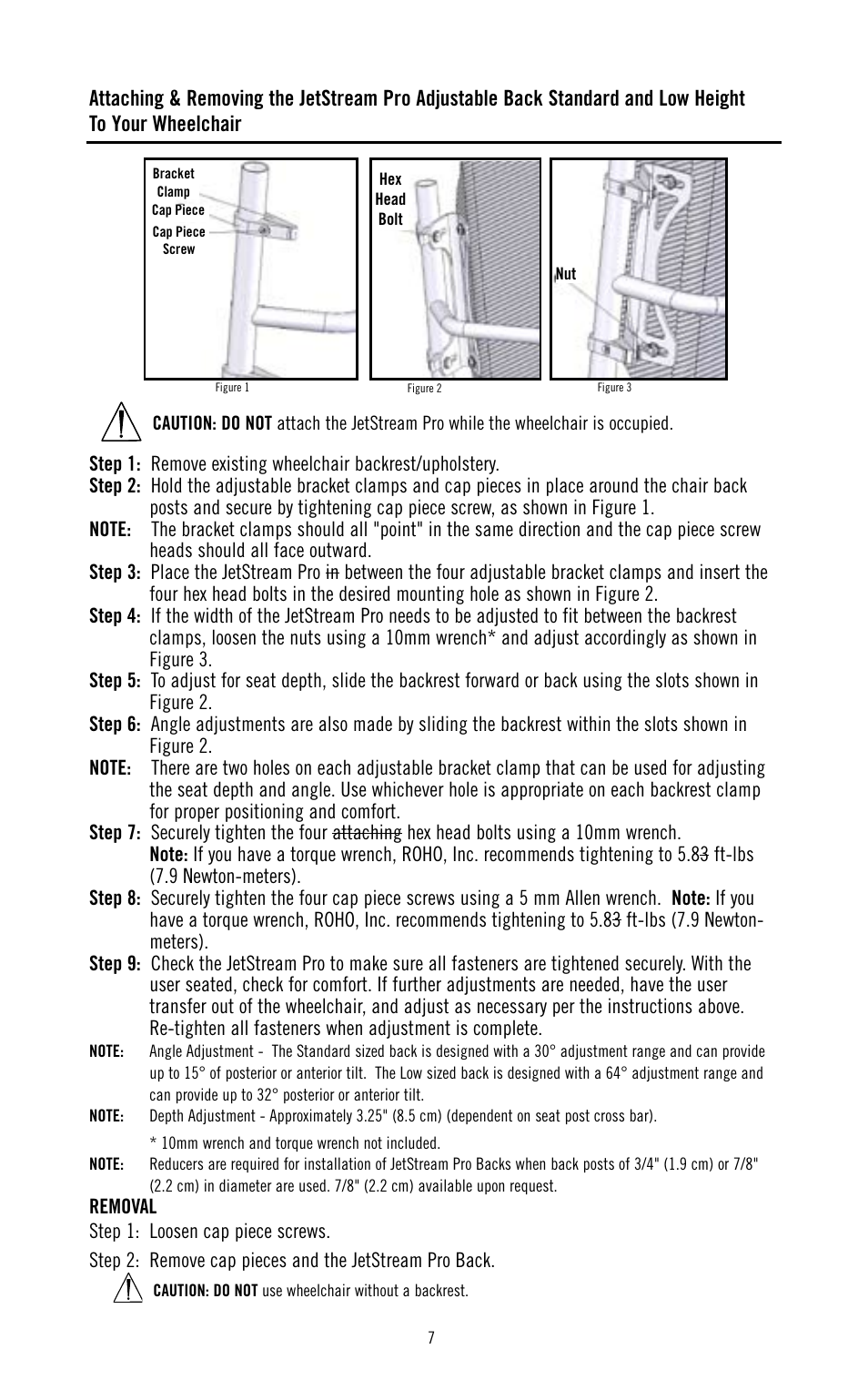 ROHO JetStream Pr System User Manual | Page 8 / 12