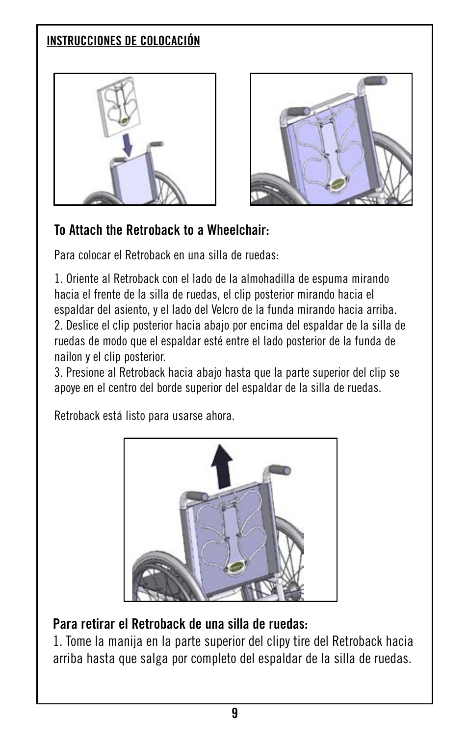 ROHO Retrobac System User Manual | Page 11 / 15