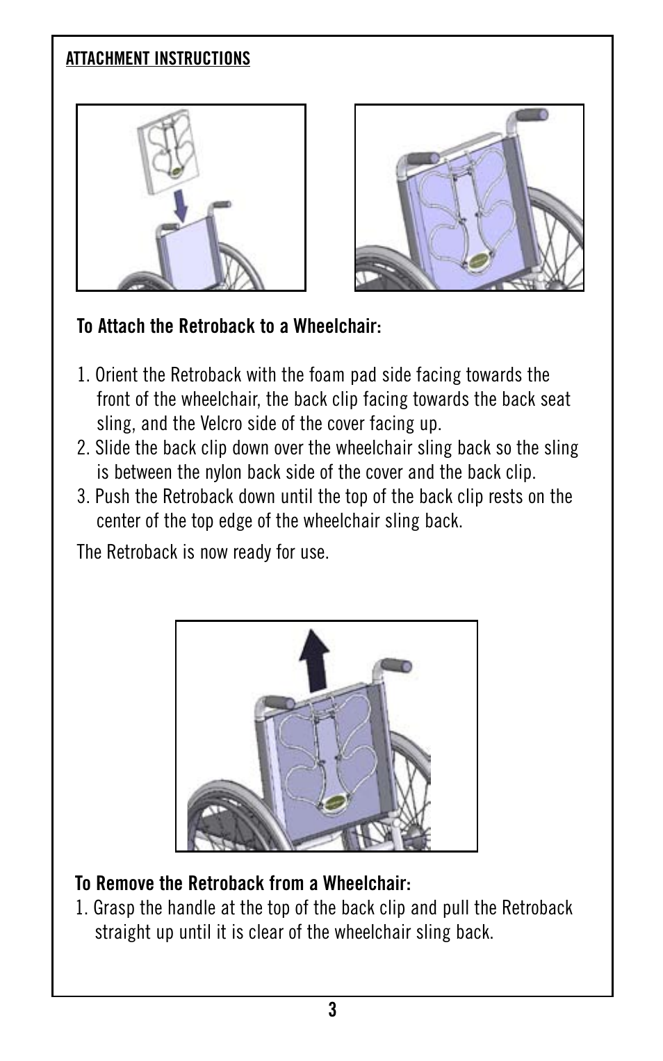 ROHO Retrobac System User Manual | Page 5 / 15