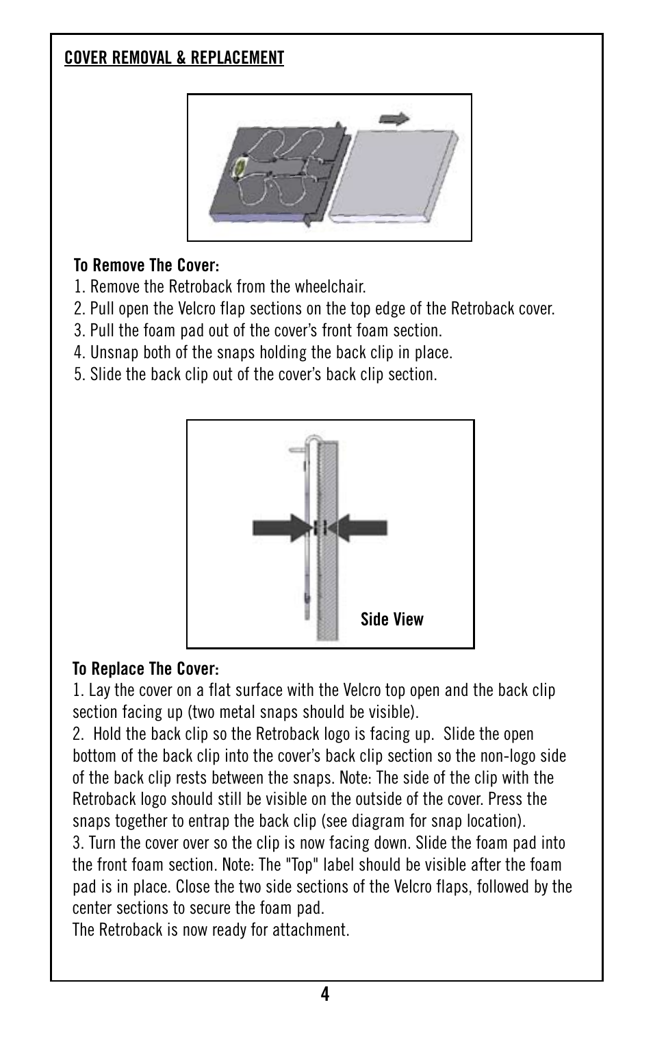 ROHO Retrobac System User Manual | Page 6 / 15