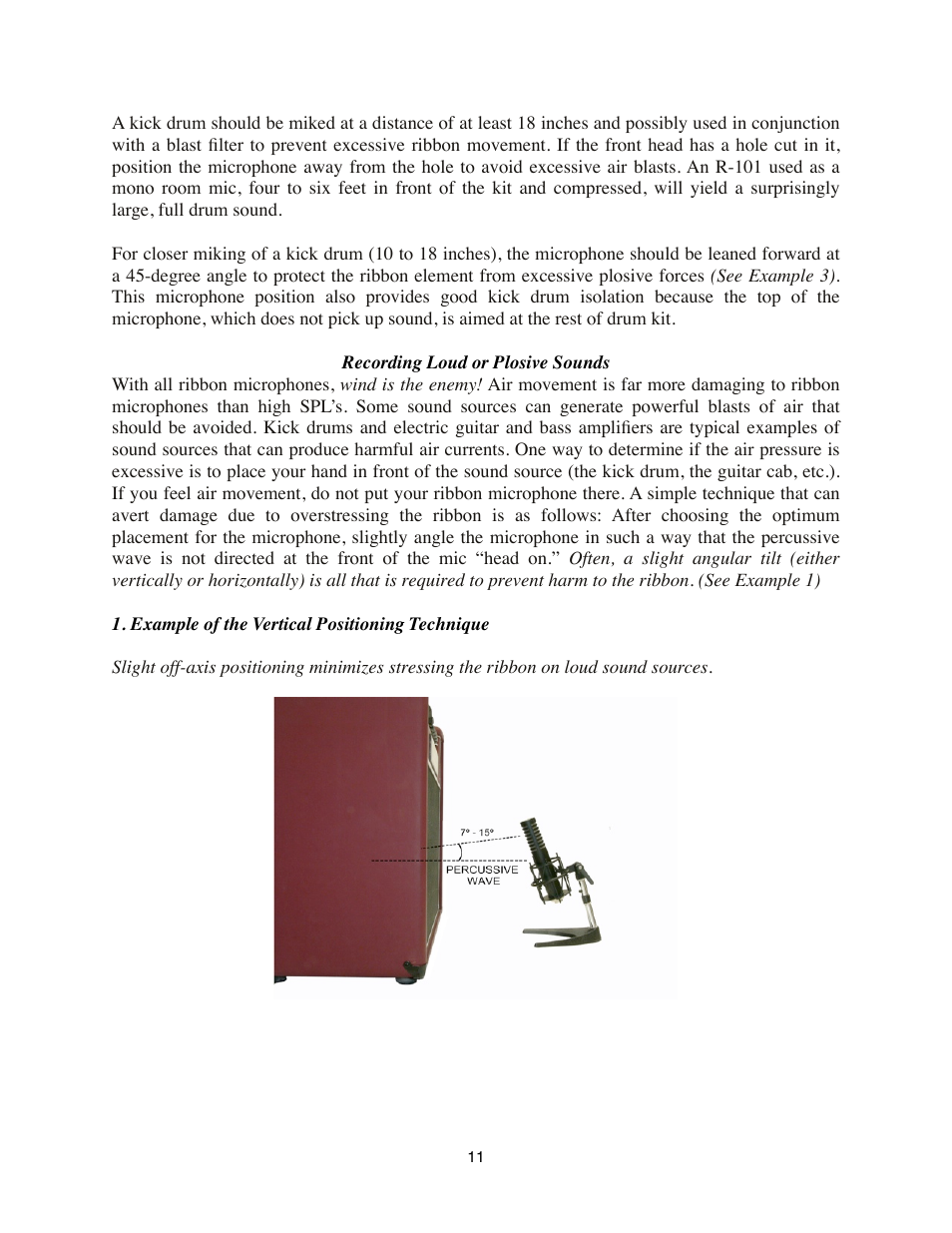 Recording loud or plosive sounds | Royer Labs R-101 User Manual | Page 11 / 19