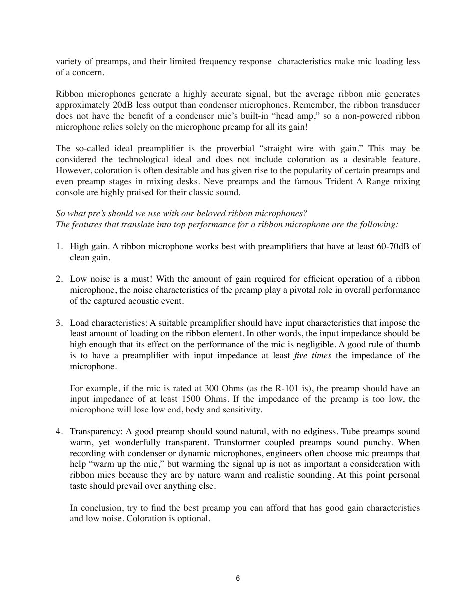 Royer Labs R-101 User Manual | Page 6 / 19