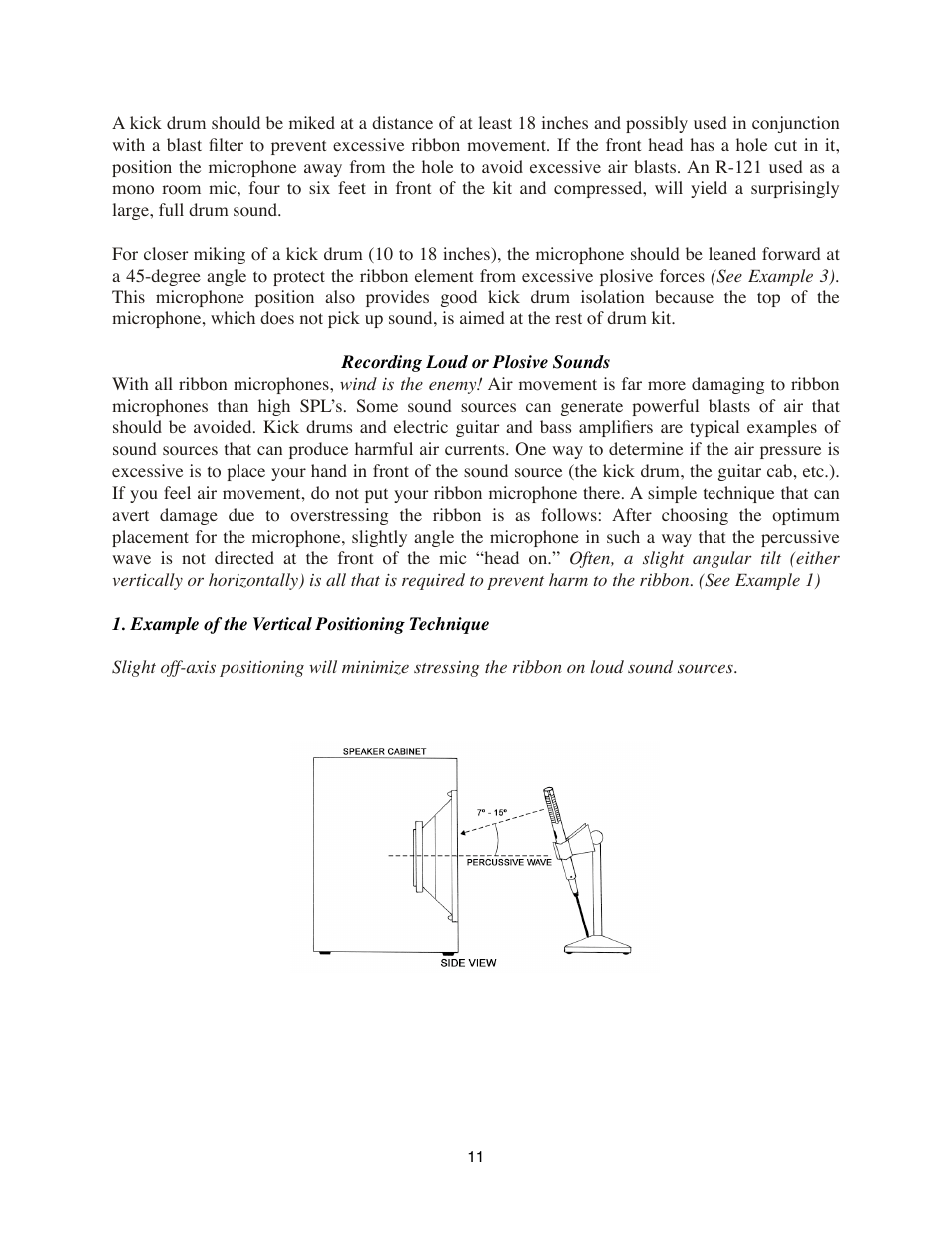 Recording loud or plosive sounds | Royer Labs R-121 User Manual | Page 11 / 19