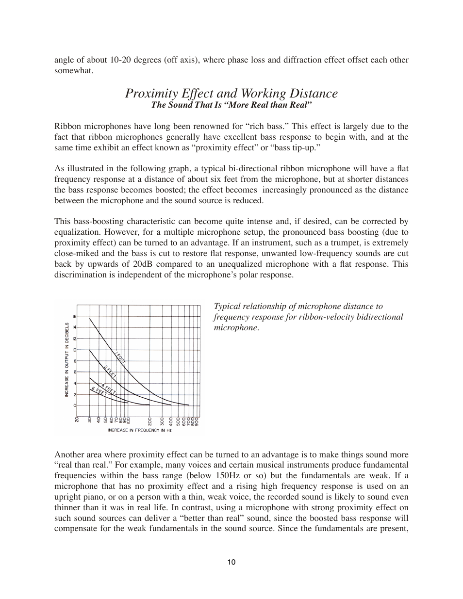 Proximity effect and working distance, The sound that is “more real than real | Royer Labs R-122 User Manual | Page 10 / 20