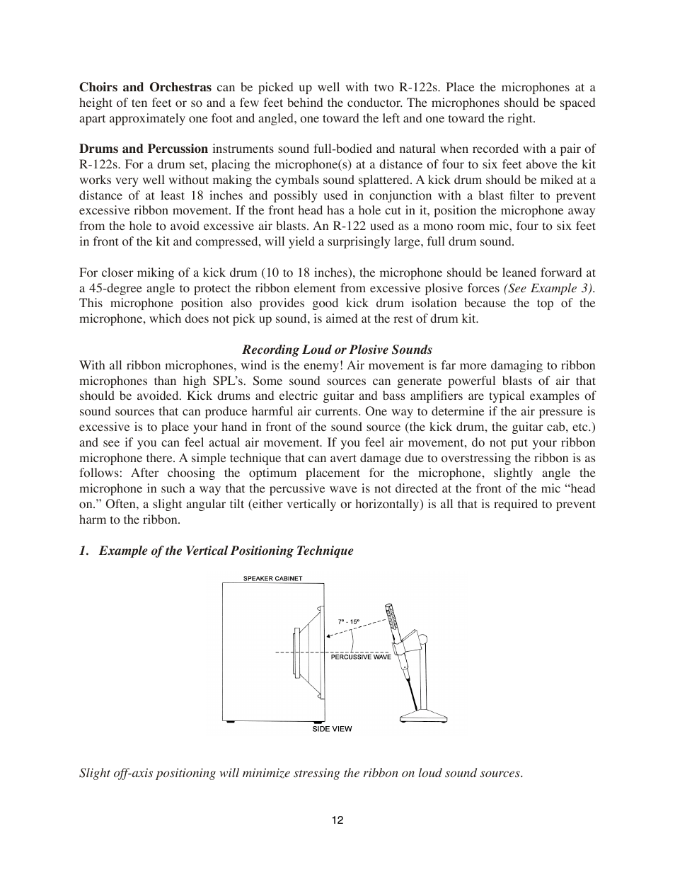 Recording loud or plosive sounds | Royer Labs R-122 User Manual | Page 12 / 20