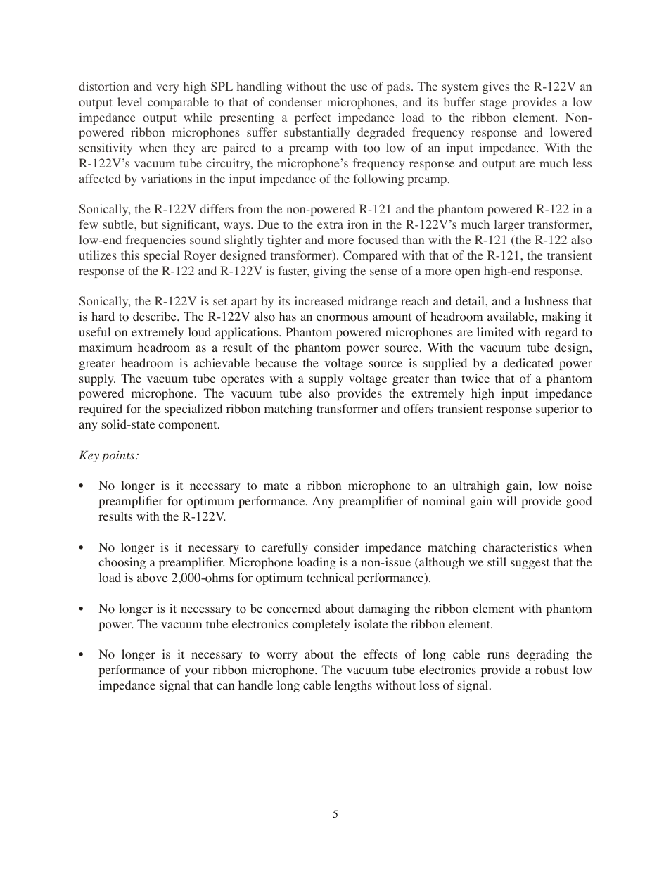 Royer Labs R-122V User Manual | Page 5 / 25