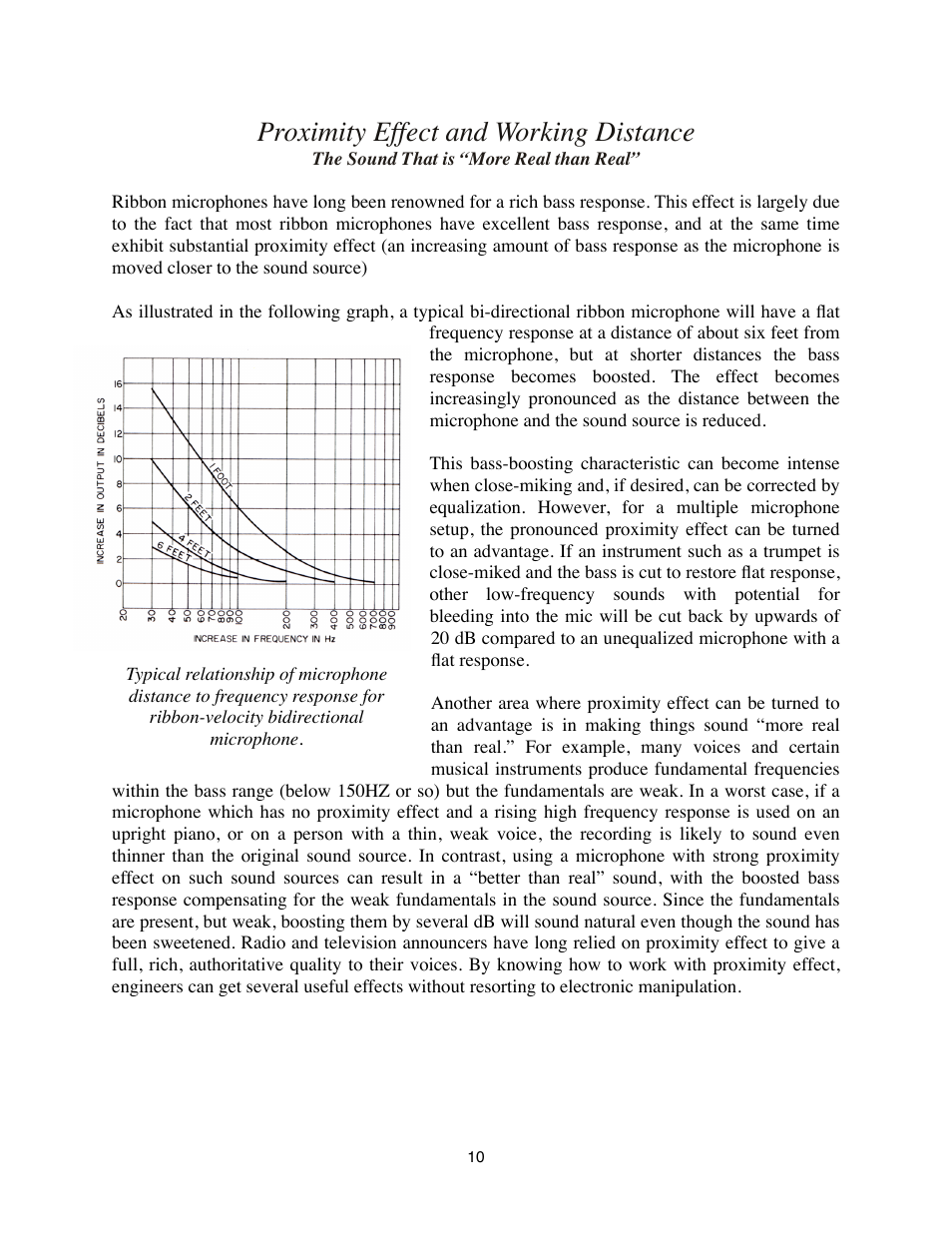 Proximity effect and working distance, The sound that is “more real than real | Royer Labs SF-2 User Manual | Page 10 / 19
