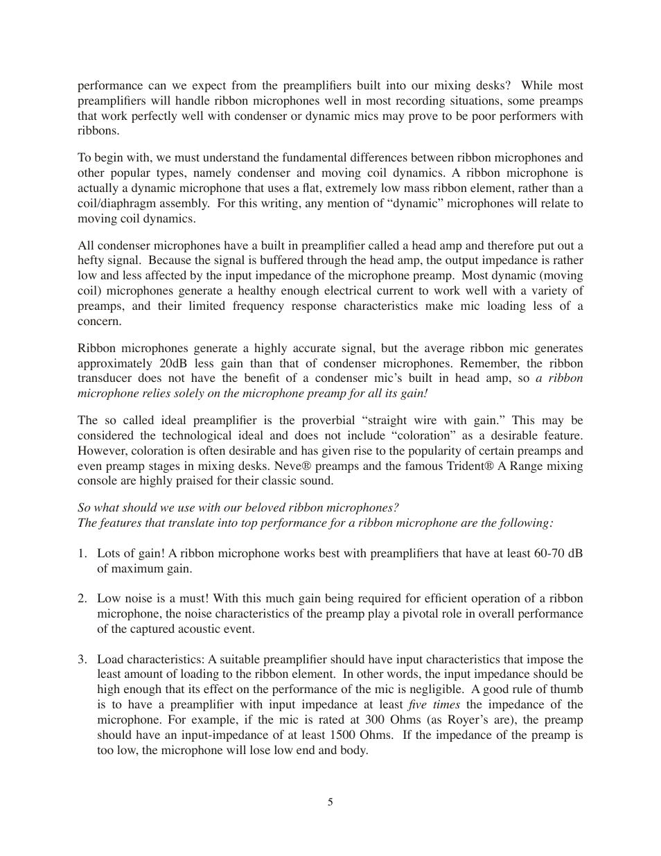 Royer Labs SF-12 User Manual | Page 5 / 16