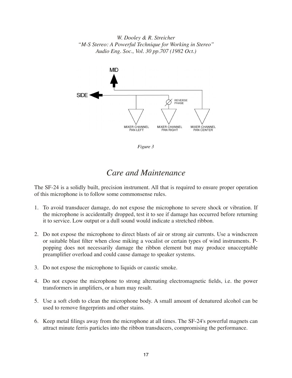 Care and maintenance | Royer Labs SF-24 User Manual | Page 17 / 21