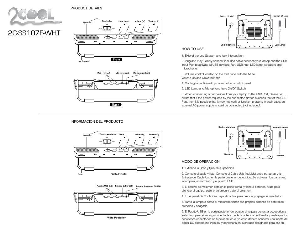 RTA Products 2C-SS107F User Manual | 3 pages