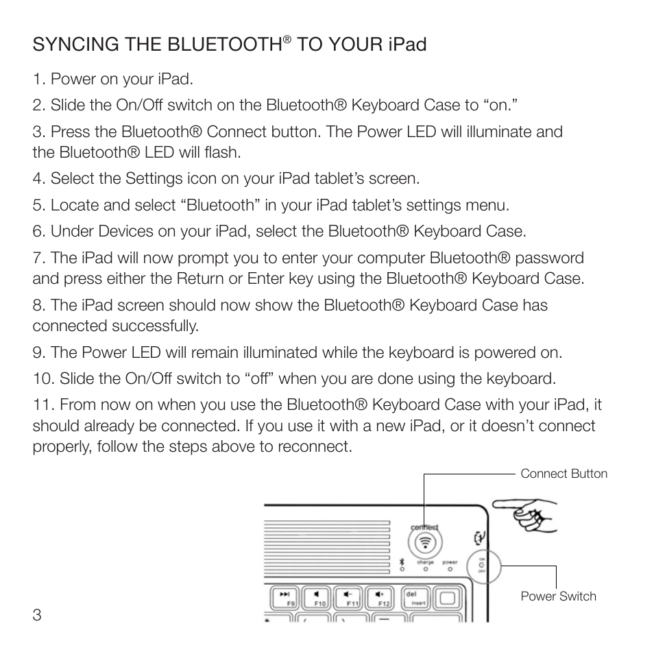 Syncing the bluetooth | RTA Products 2C-TCK02C User Manual | Page 4 / 10