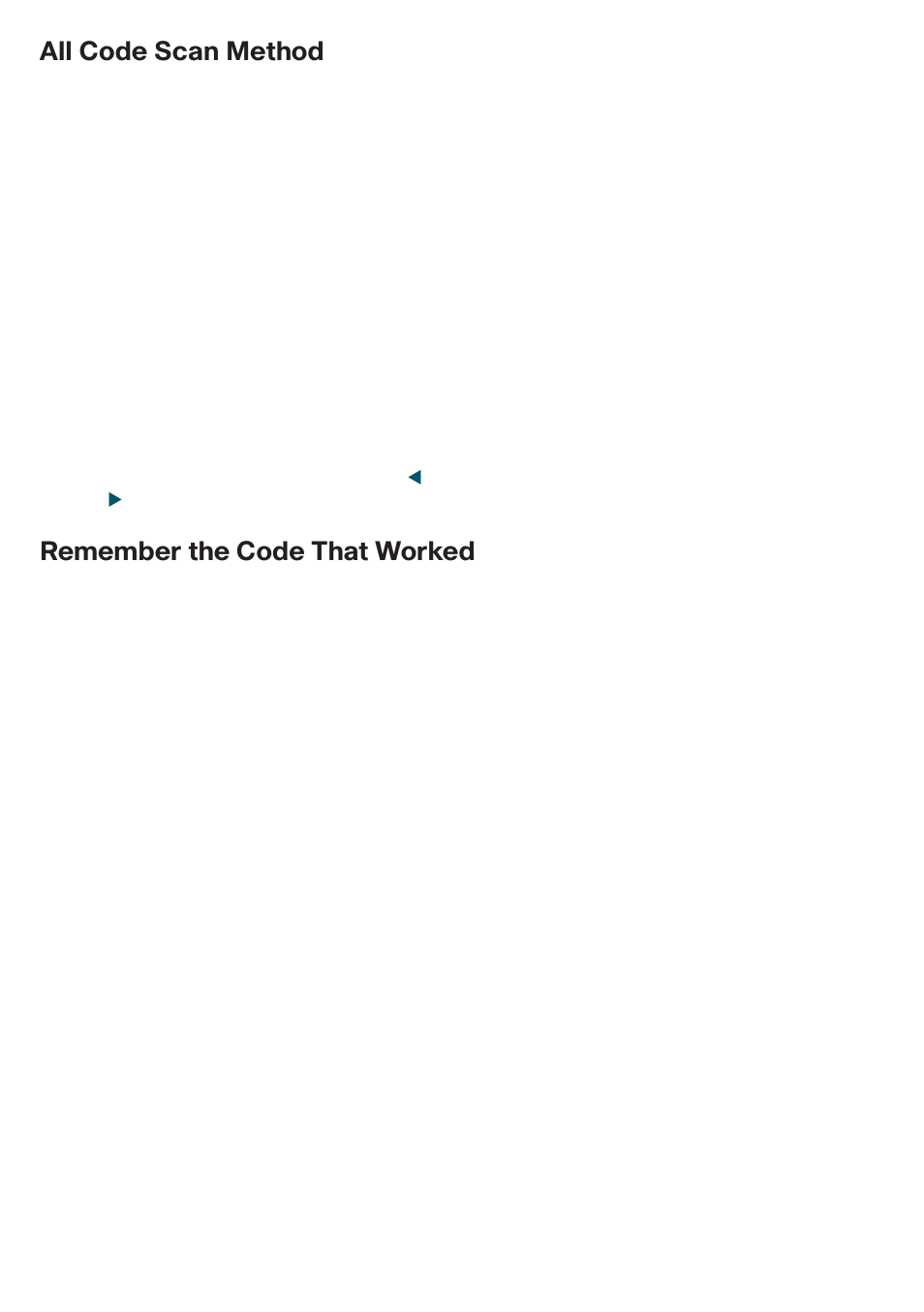 All code scan method, Remember the code that worked | Cisco 8485DVB User Manual | Page 26 / 44