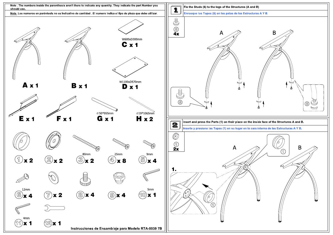 RTA Products RTA-00397B User Manual | 5 pages