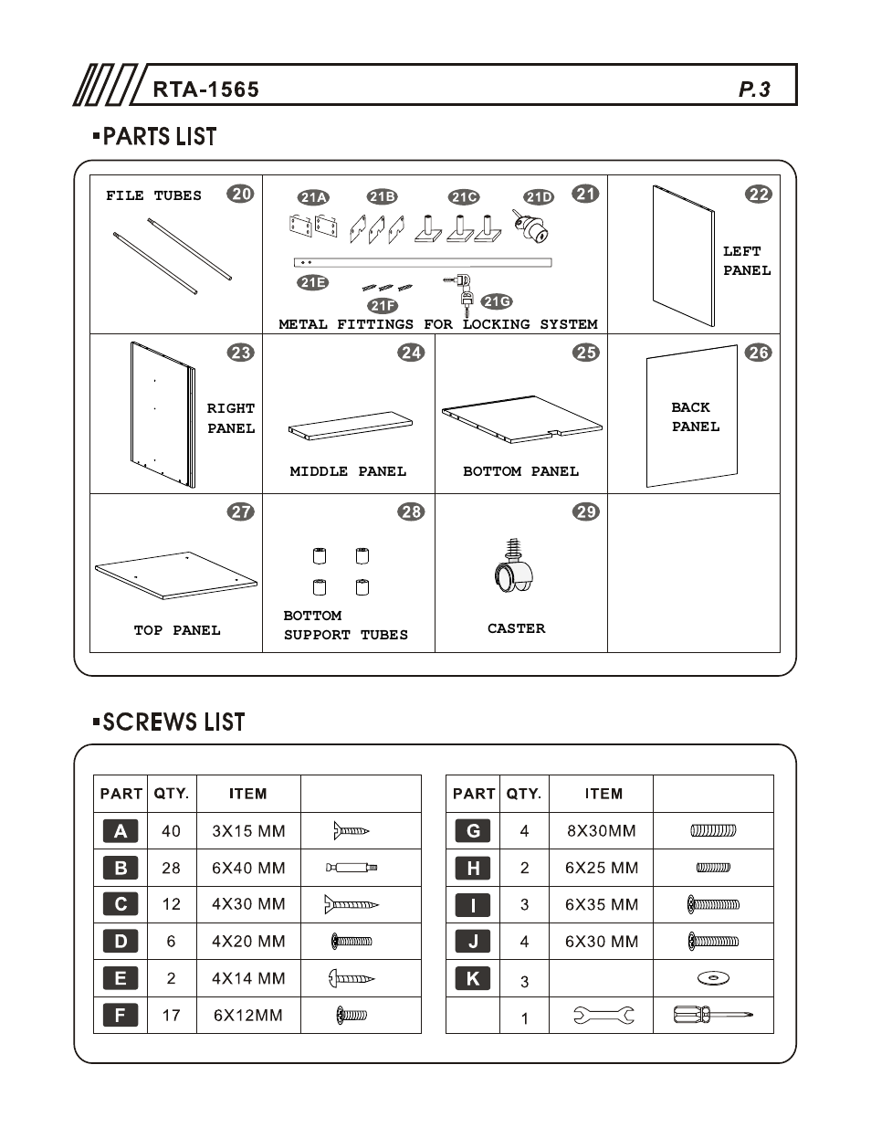 RTA Products RTA-1565 User Manual | Page 3 / 11