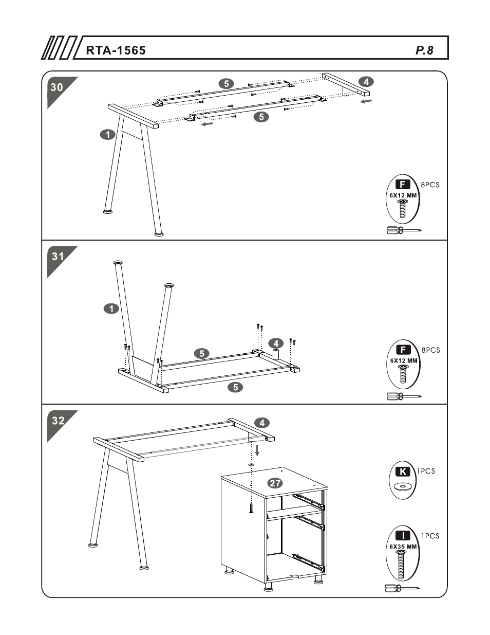 RTA Products RTA-1565 User Manual | Page 8 / 11