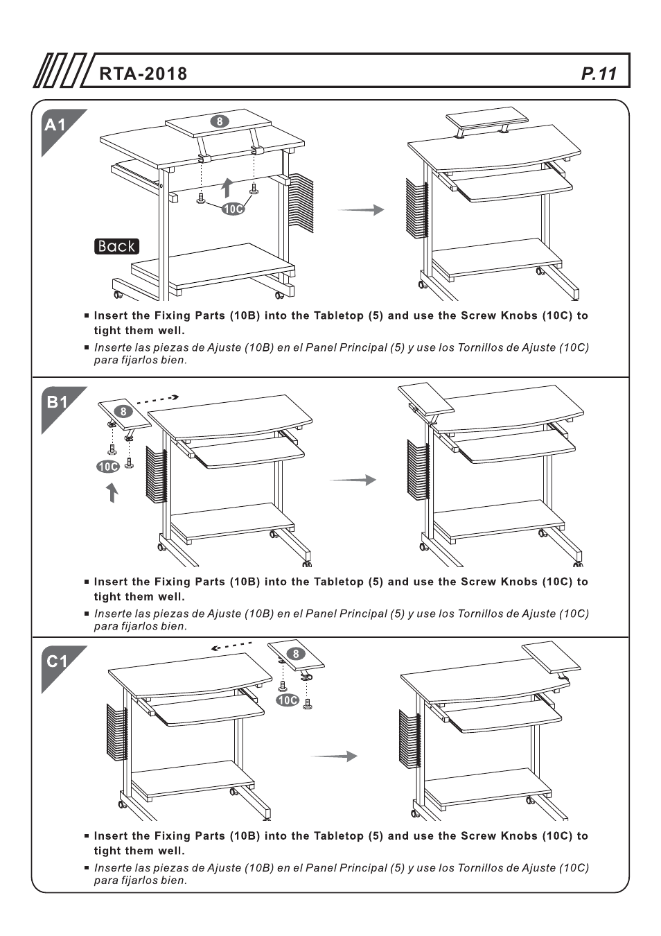 页 11 | RTA Products RTA-2018 User Manual | Page 11 / 13