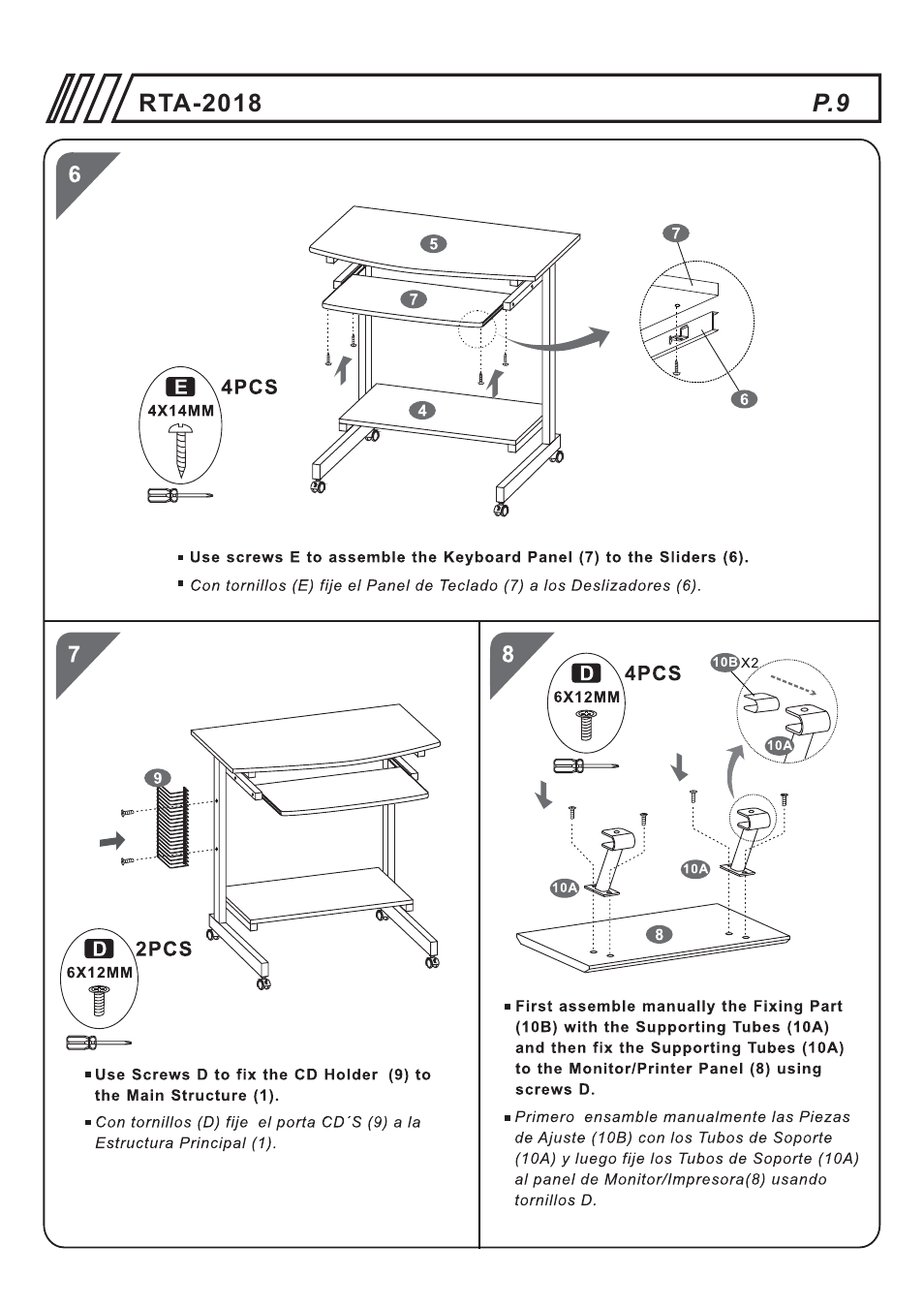 RTA Products RTA-2018 User Manual | Page 9 / 13