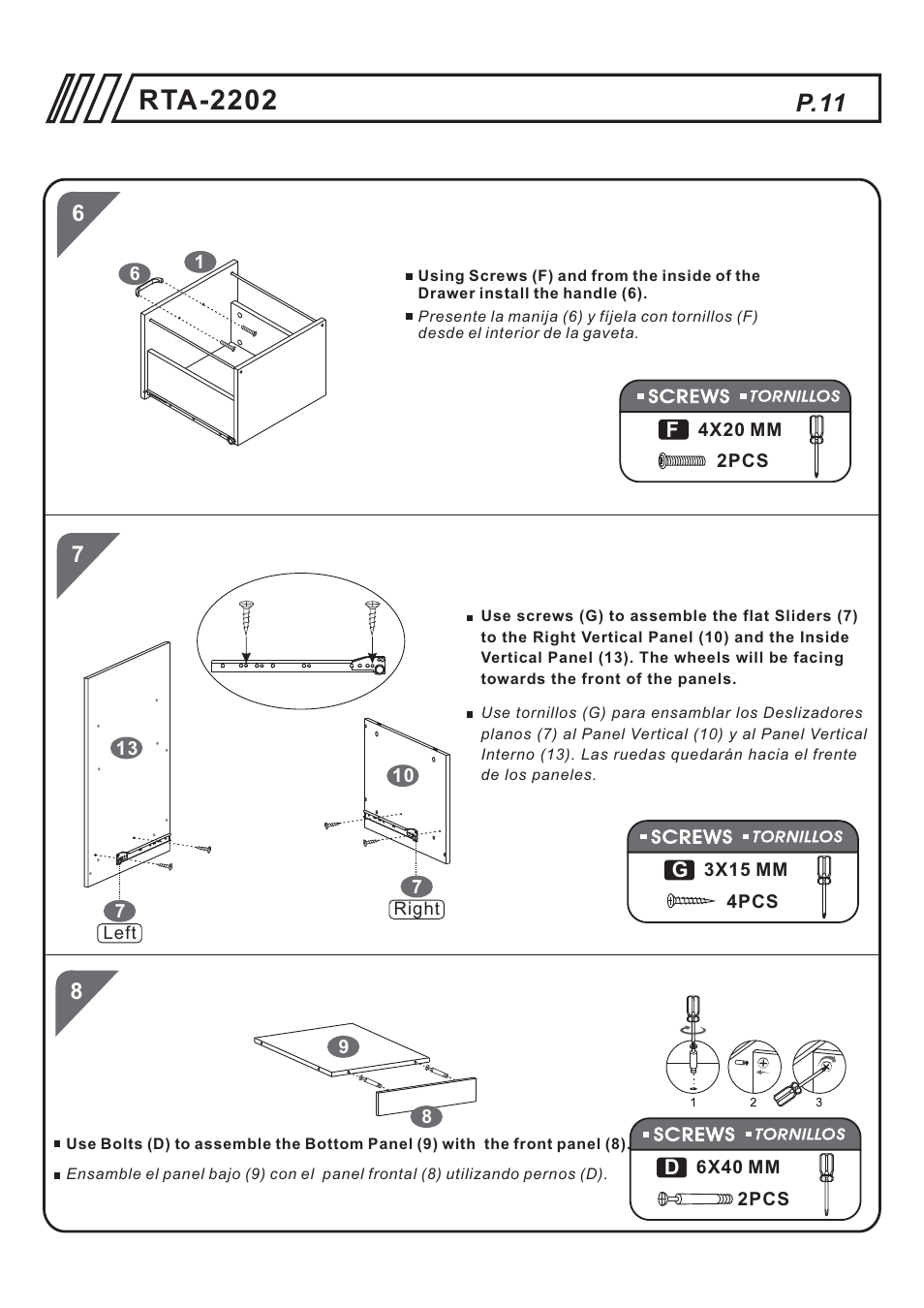页 11, Rta-2202, P.11 | RTA Products RTA-2202 User Manual | Page 11 / 22