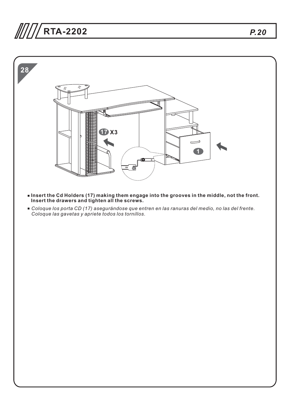 页 20, Rta-2202, P.20 | RTA Products RTA-2202 User Manual | Page 20 / 22