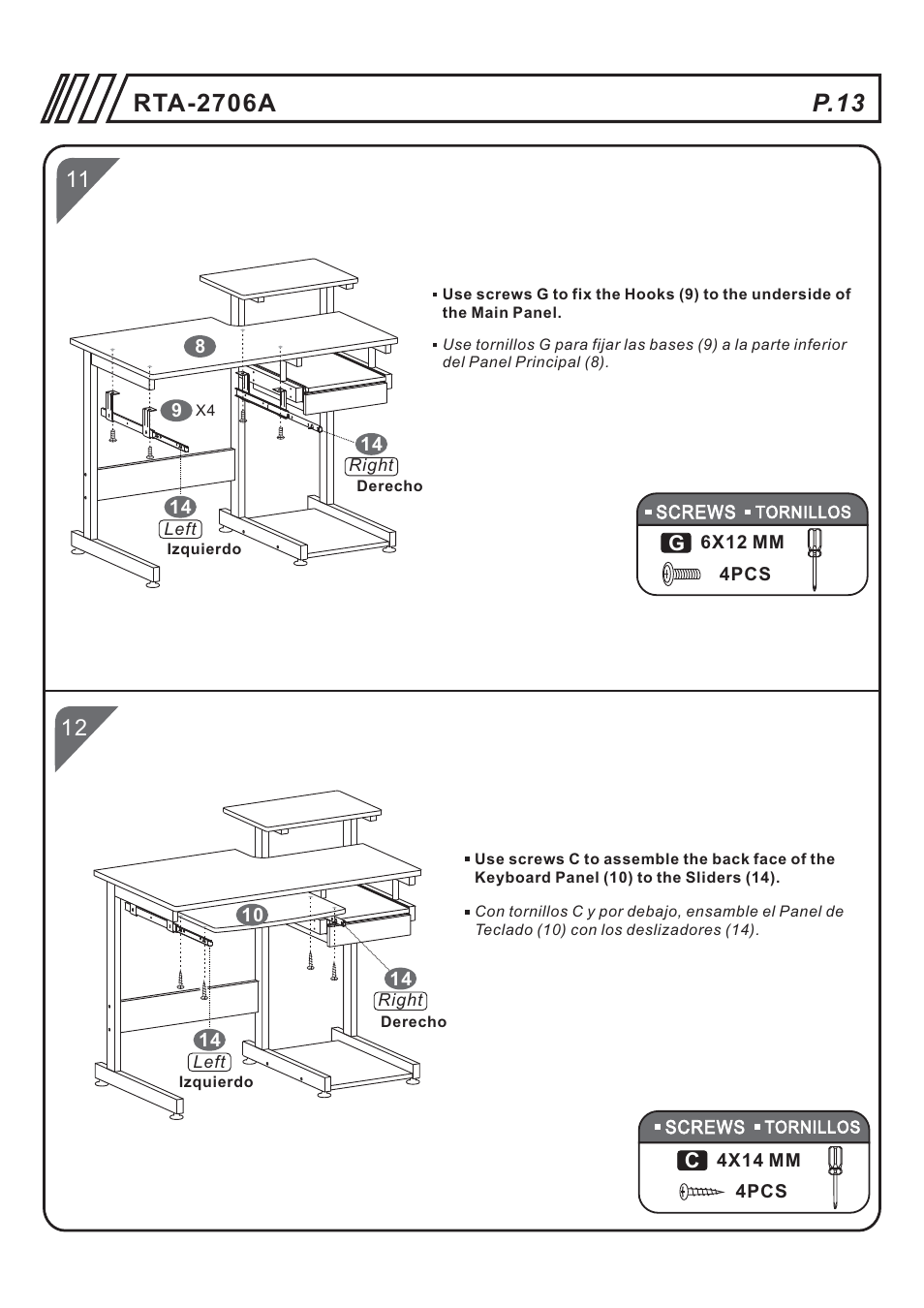 页 13 | RTA Products RTA-2706 User Manual | Page 13 / 15