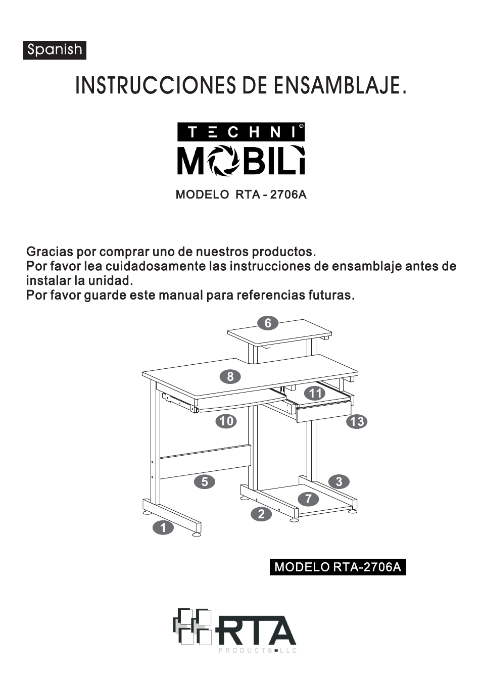 RTA Products RTA-2706 User Manual | Page 2 / 15