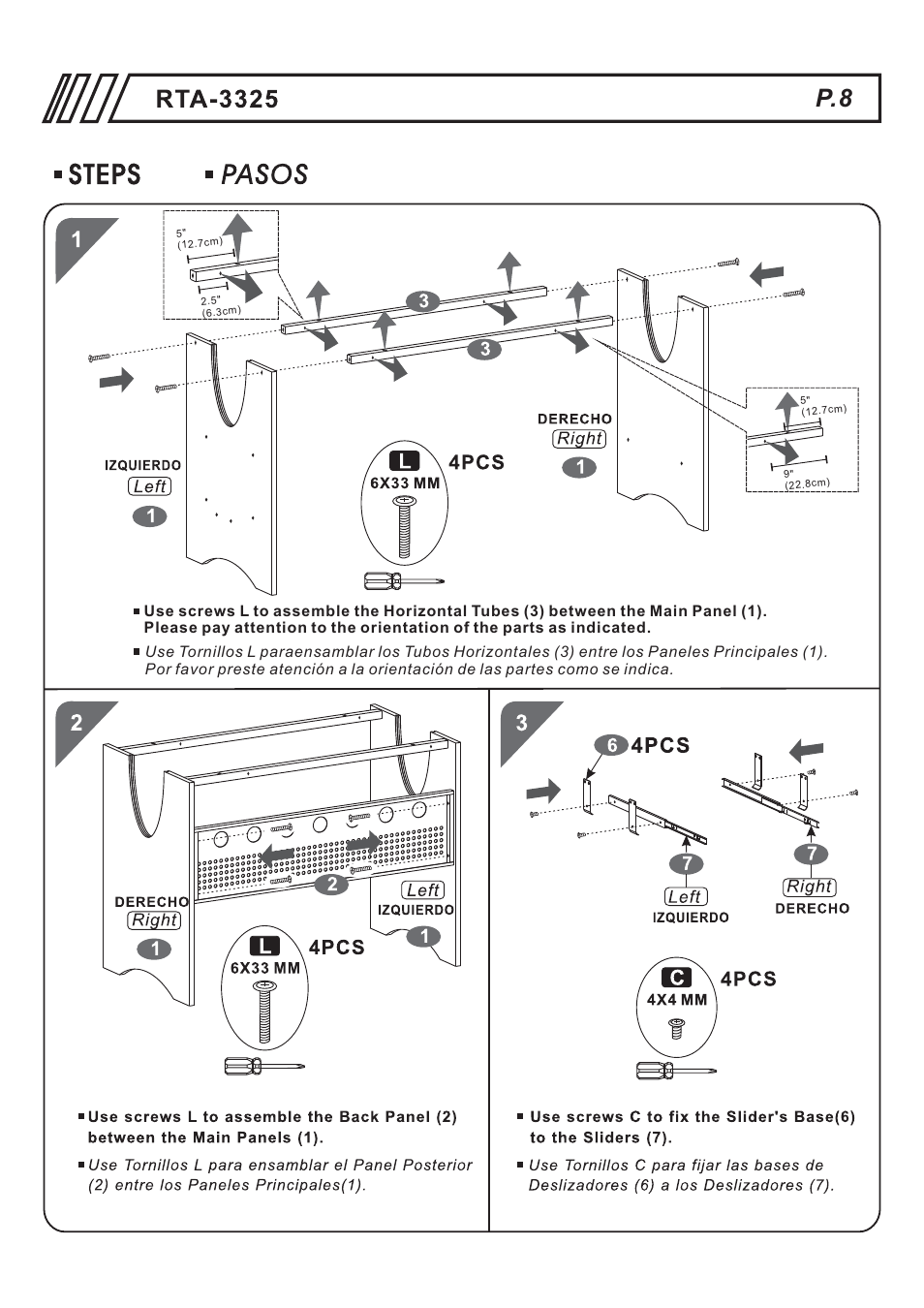 RTA Products RTA-3325 User Manual | Page 8 / 15