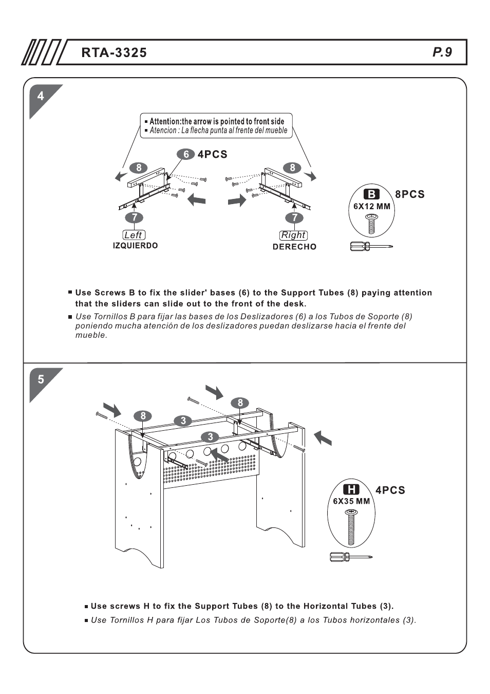 RTA Products RTA-3325 User Manual | Page 9 / 15