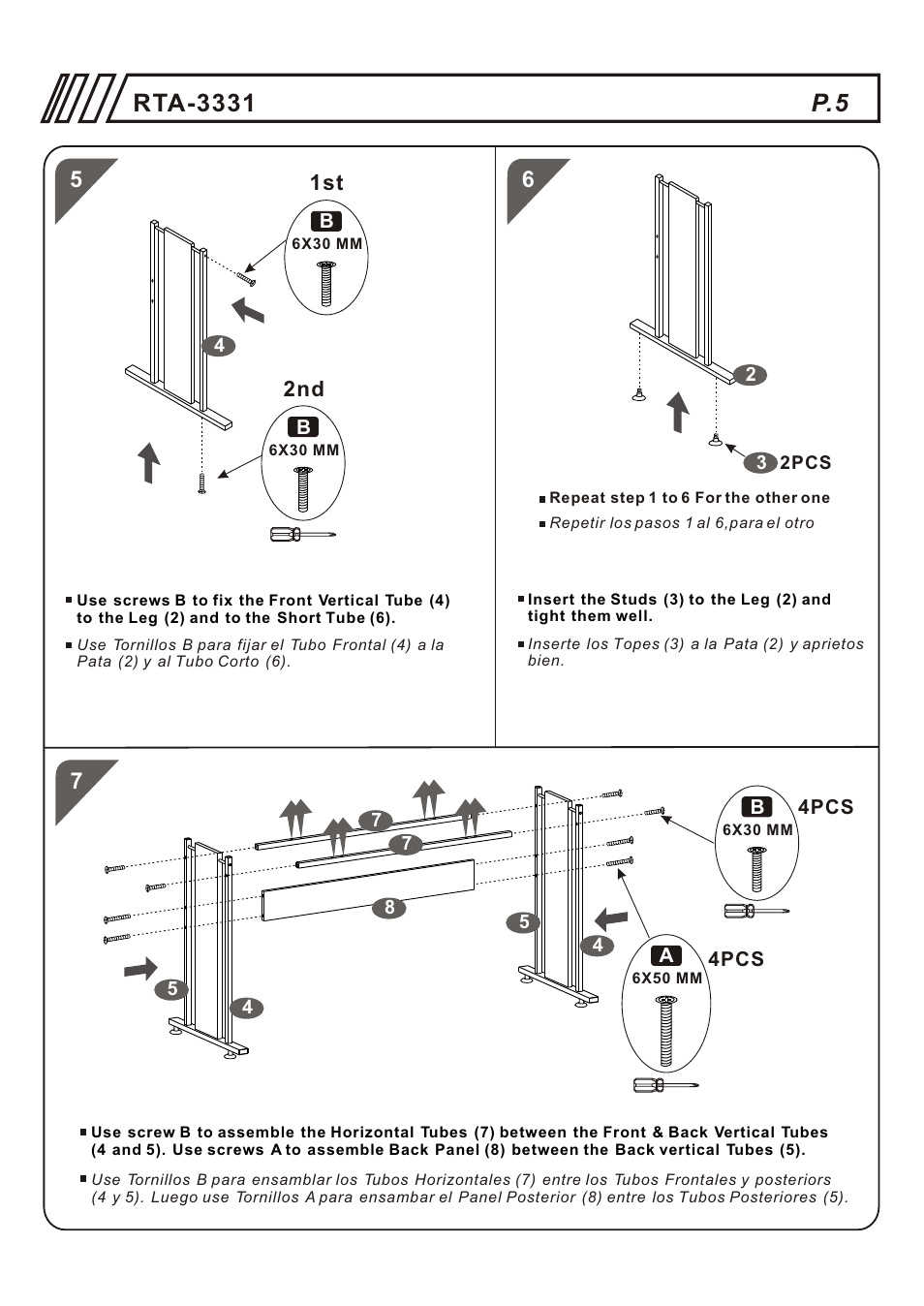 RTA Products RTA-3331 User Manual | Page 5 / 9