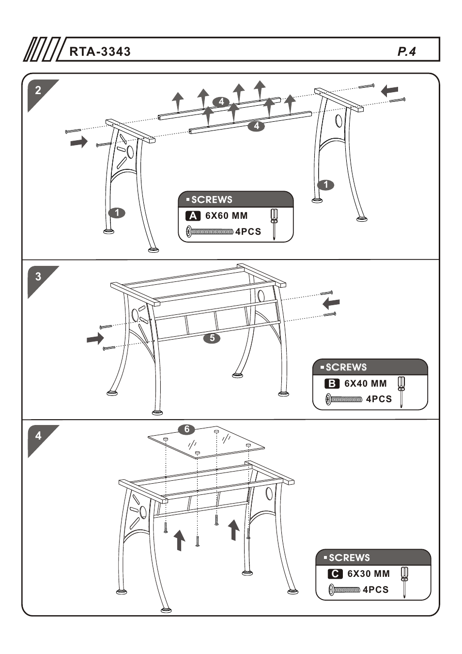 Т³гж 4 | RTA Products RTA-3343 User Manual | Page 5 / 8