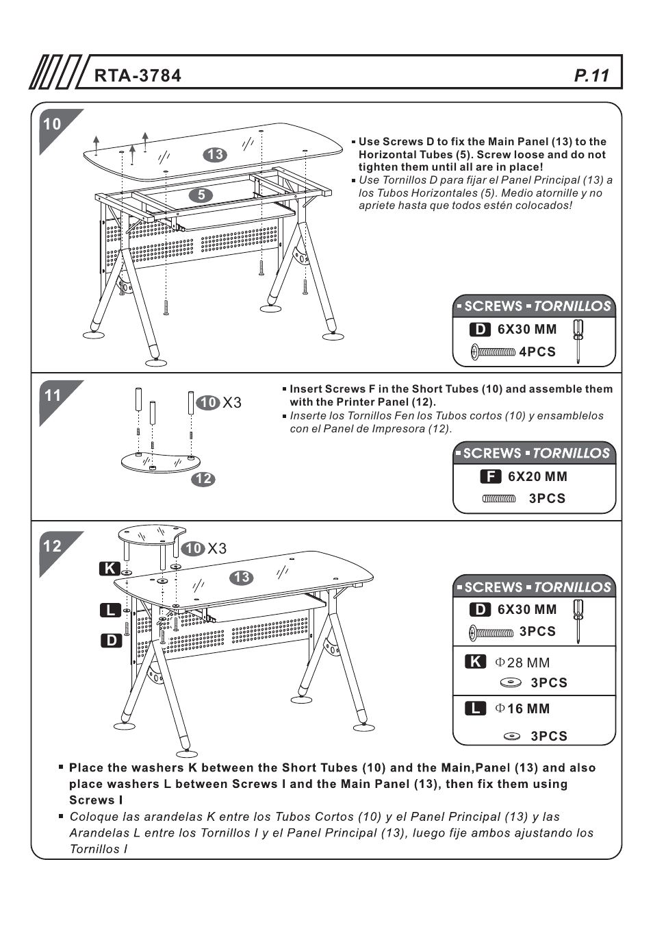页 11 | RTA Products RTA-3784 User Manual | Page 11 / 14