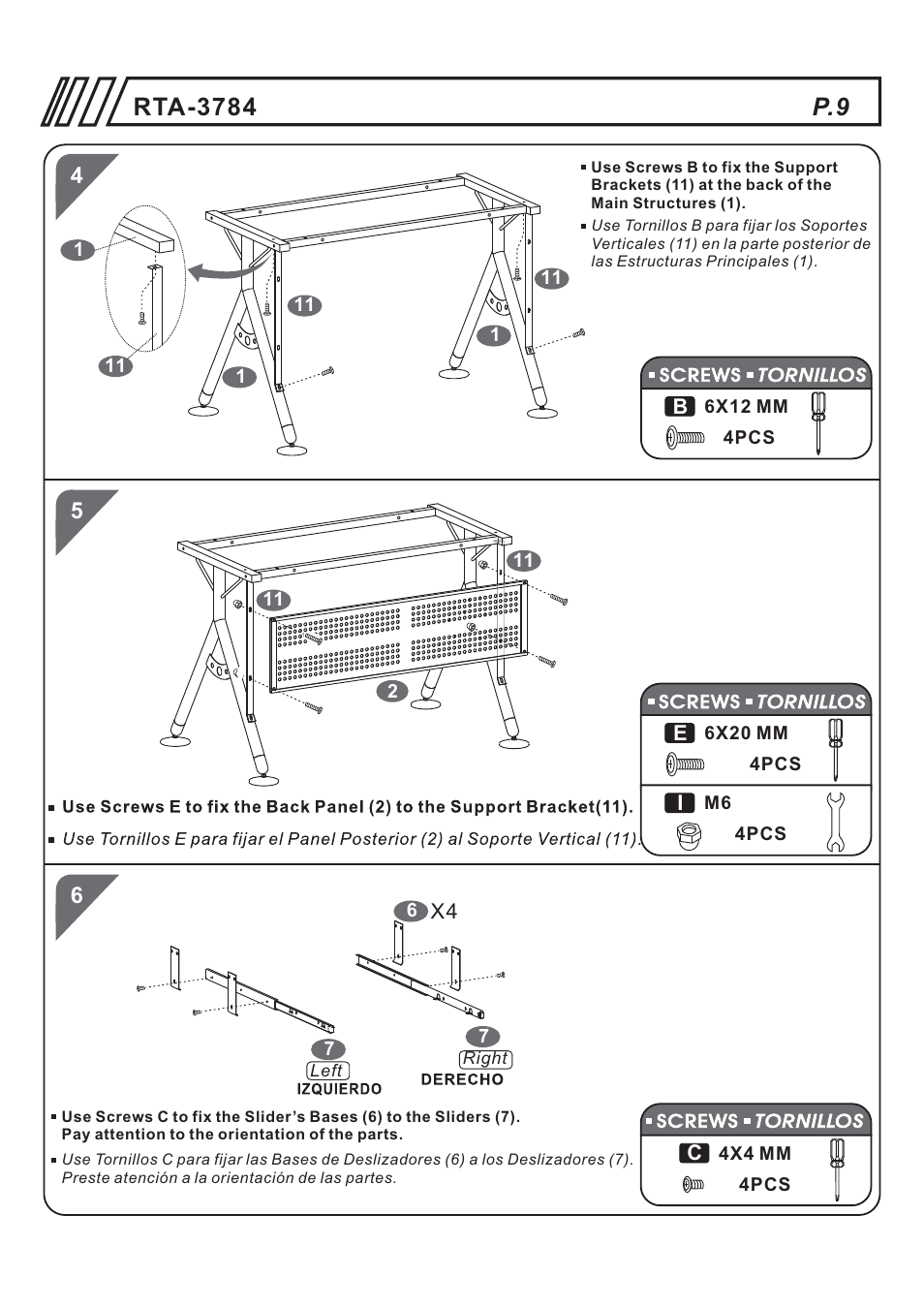 RTA Products RTA-3784 User Manual | Page 9 / 14