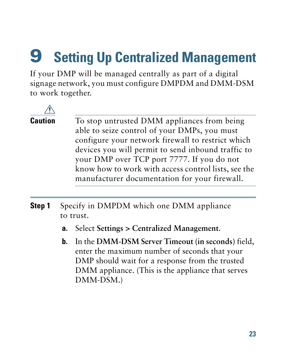 9 setting up centralized management, Setting up centralized management | Cisco 4305G User Manual | Page 23 / 28