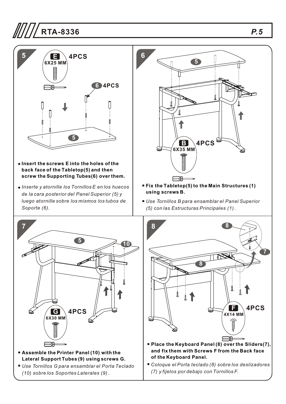 RTA Products RTA-8336 User Manual | Page 5 / 8