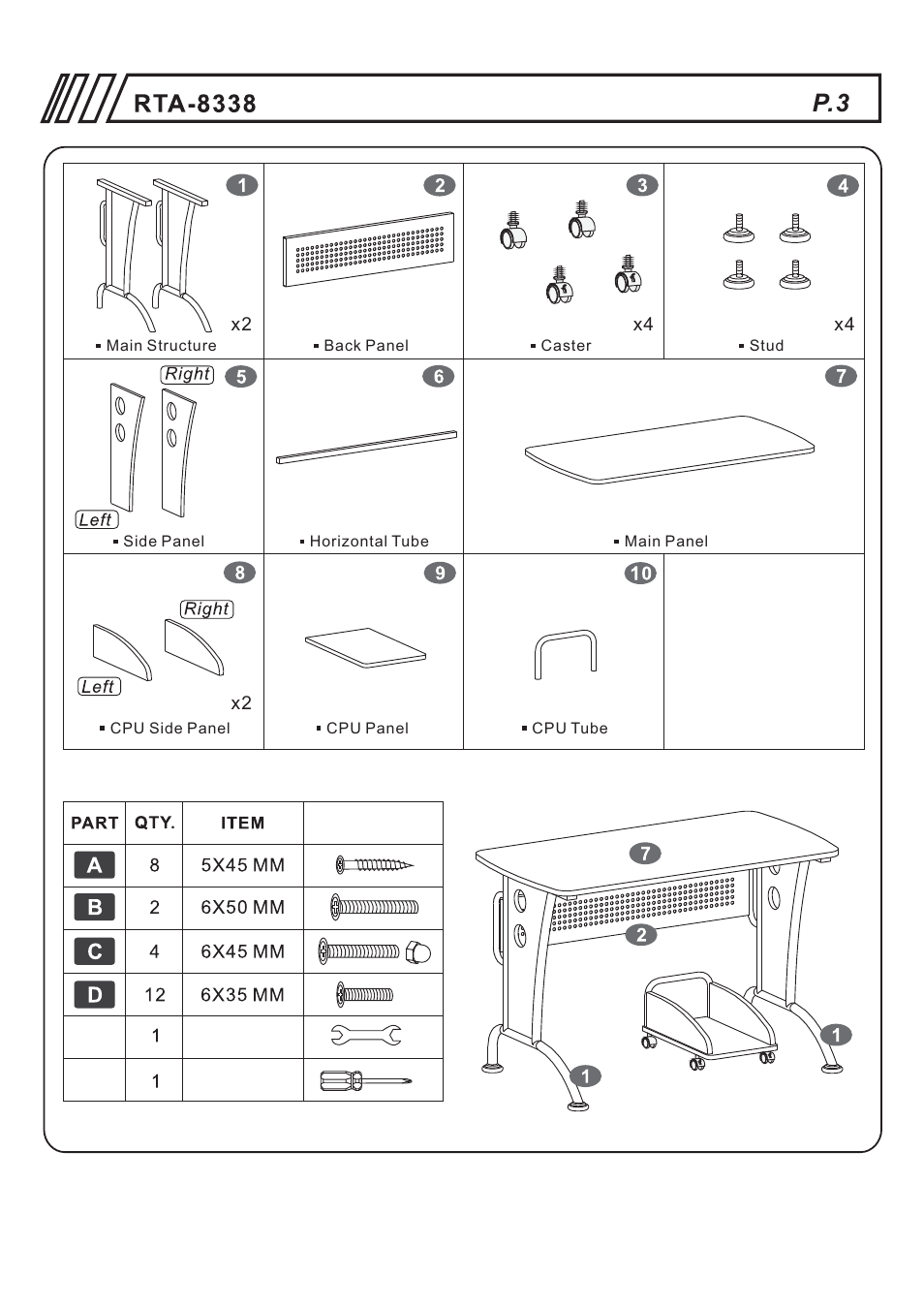 RTA Products RTA-8338 User Manual | Page 3 / 9