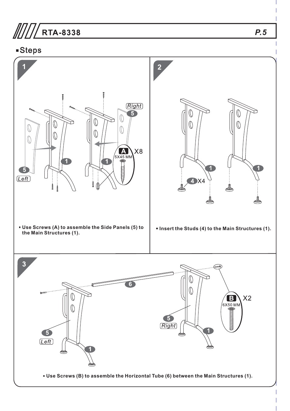 RTA Products RTA-8338 User Manual | Page 5 / 9