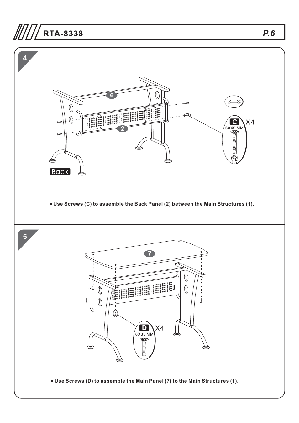 RTA Products RTA-8338 User Manual | Page 6 / 9