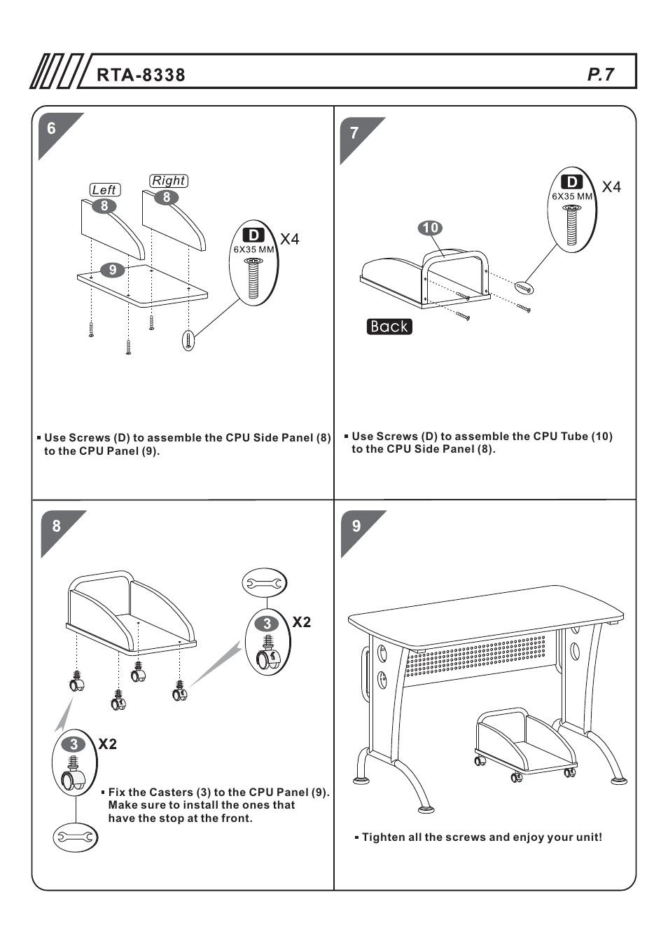 RTA Products RTA-8338 User Manual | Page 7 / 9