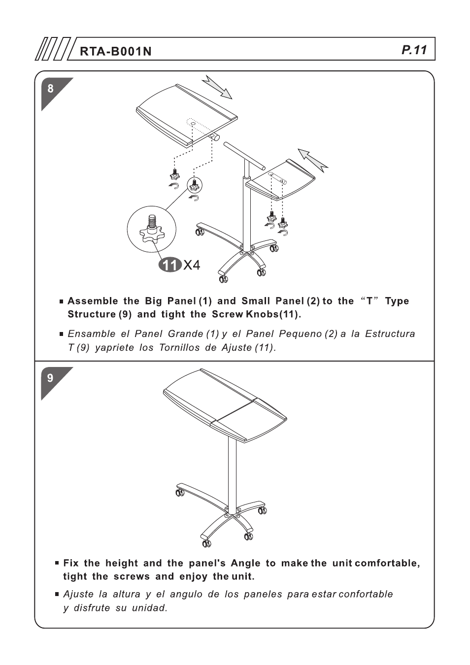 页 11 | RTA Products RTA-B001N User Manual | Page 11 / 14