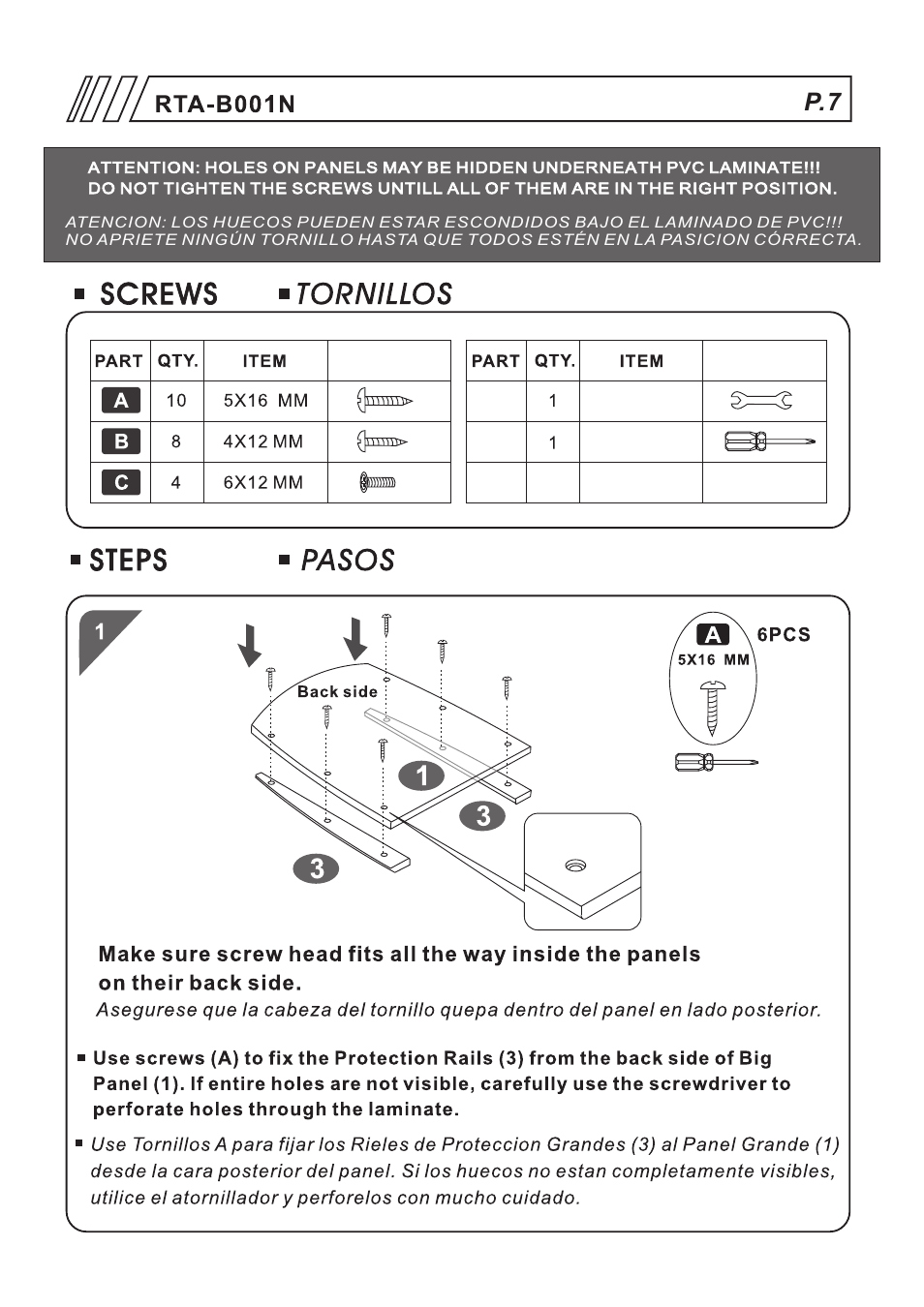 RTA Products RTA-B001N User Manual | Page 7 / 14