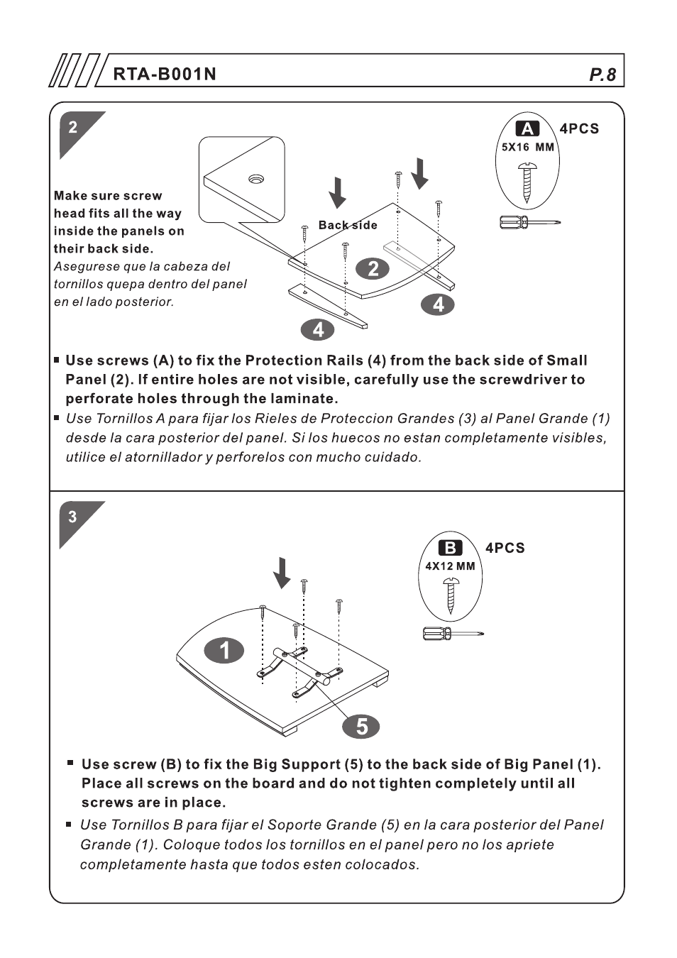 RTA Products RTA-B001N User Manual | Page 8 / 14