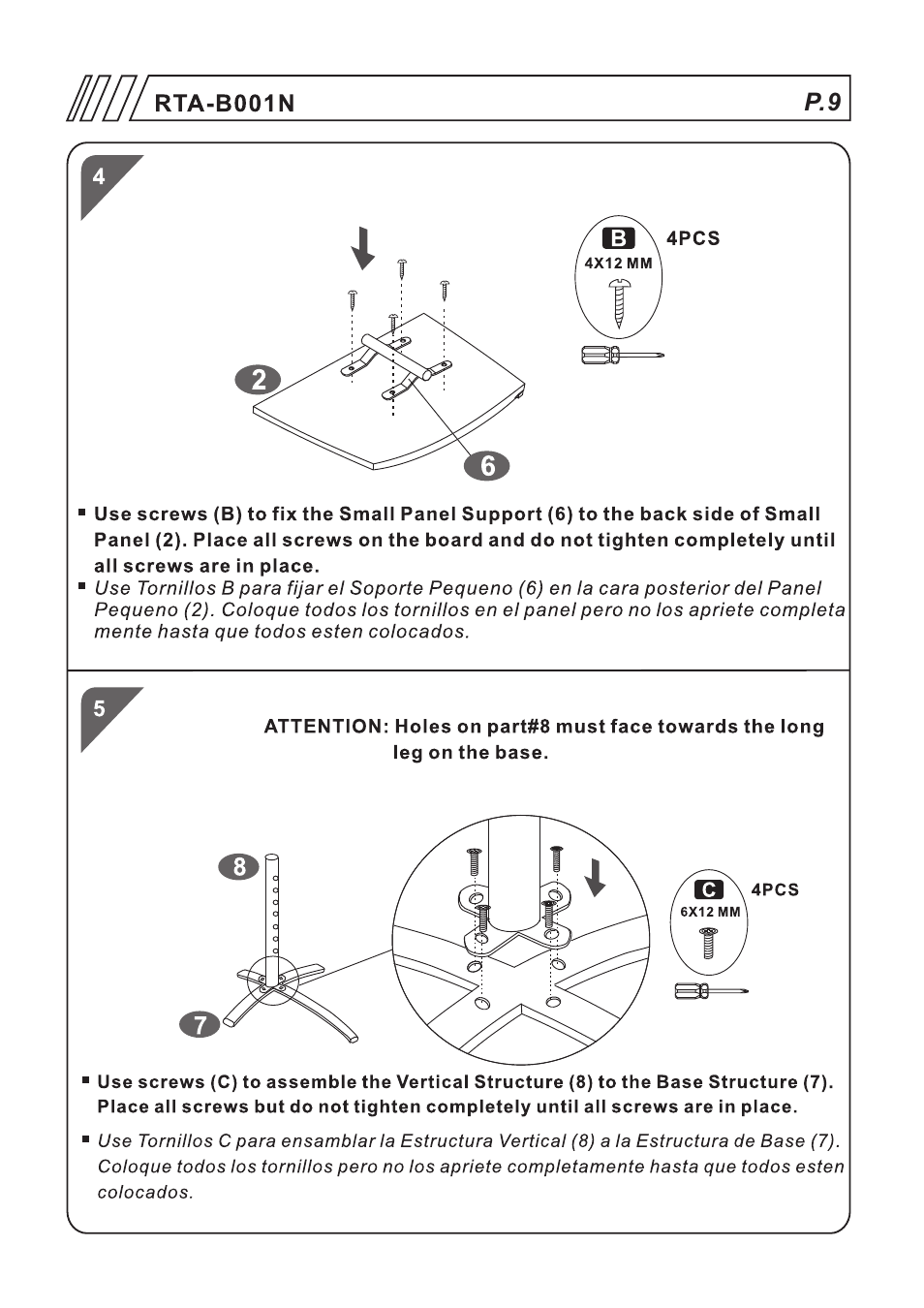 RTA Products RTA-B001N User Manual | Page 9 / 14