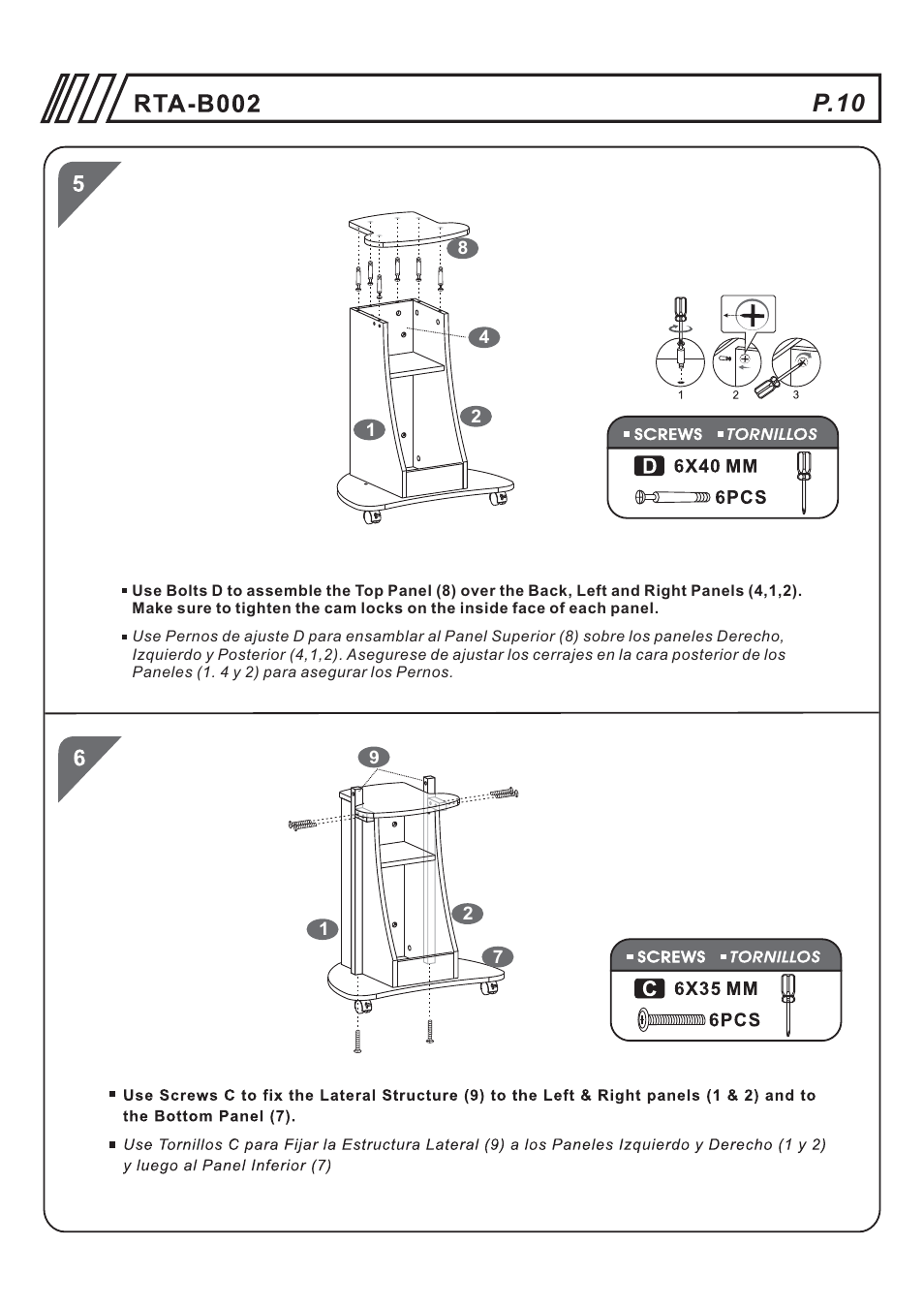 页 10, P.10 | RTA Products RTA-B002 User Manual | Page 10 / 14