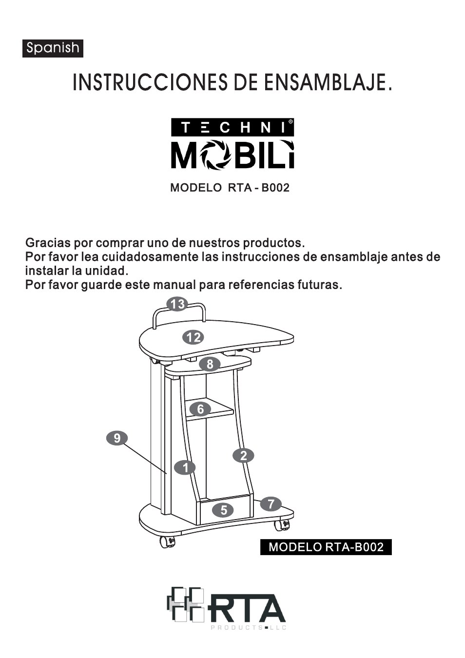 RTA Products RTA-B002 User Manual | Page 2 / 14