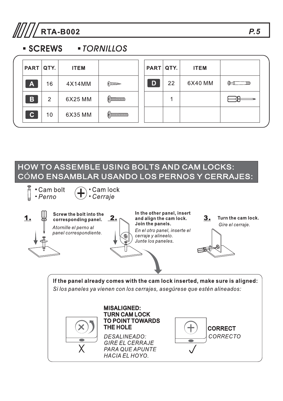RTA Products RTA-B002 User Manual | Page 5 / 14