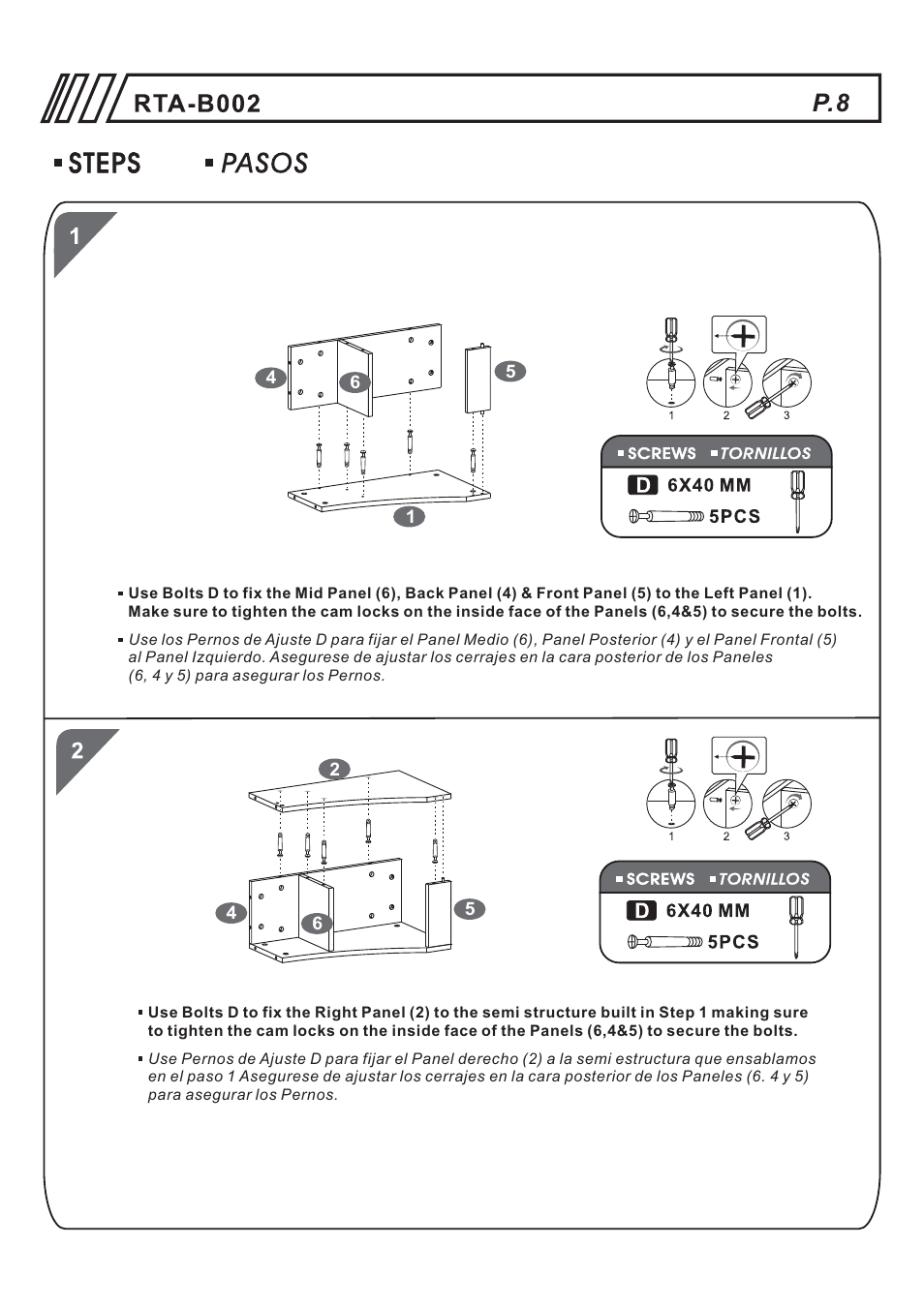 RTA Products RTA-B002 User Manual | Page 8 / 14