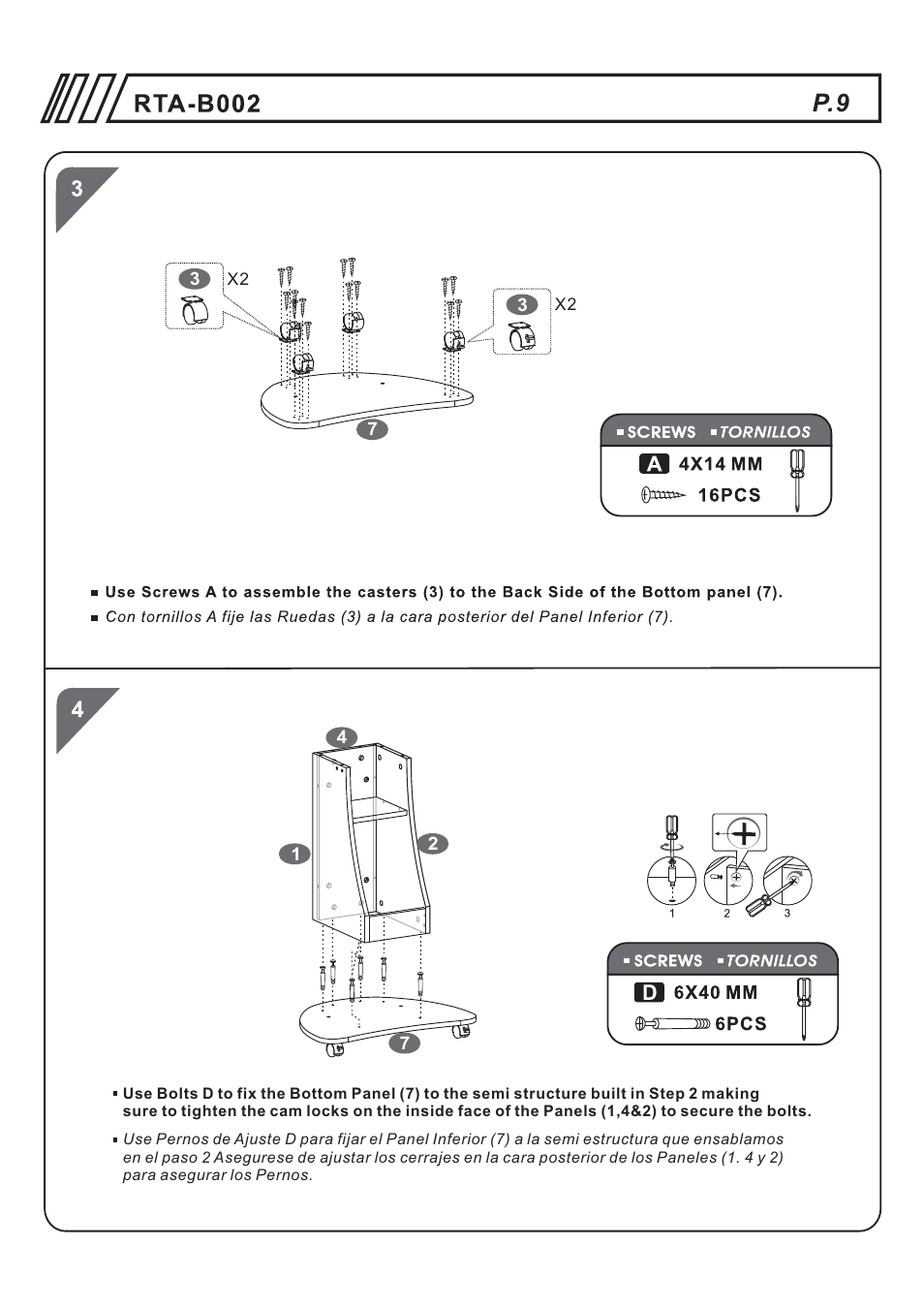 RTA Products RTA-B002 User Manual | Page 9 / 14