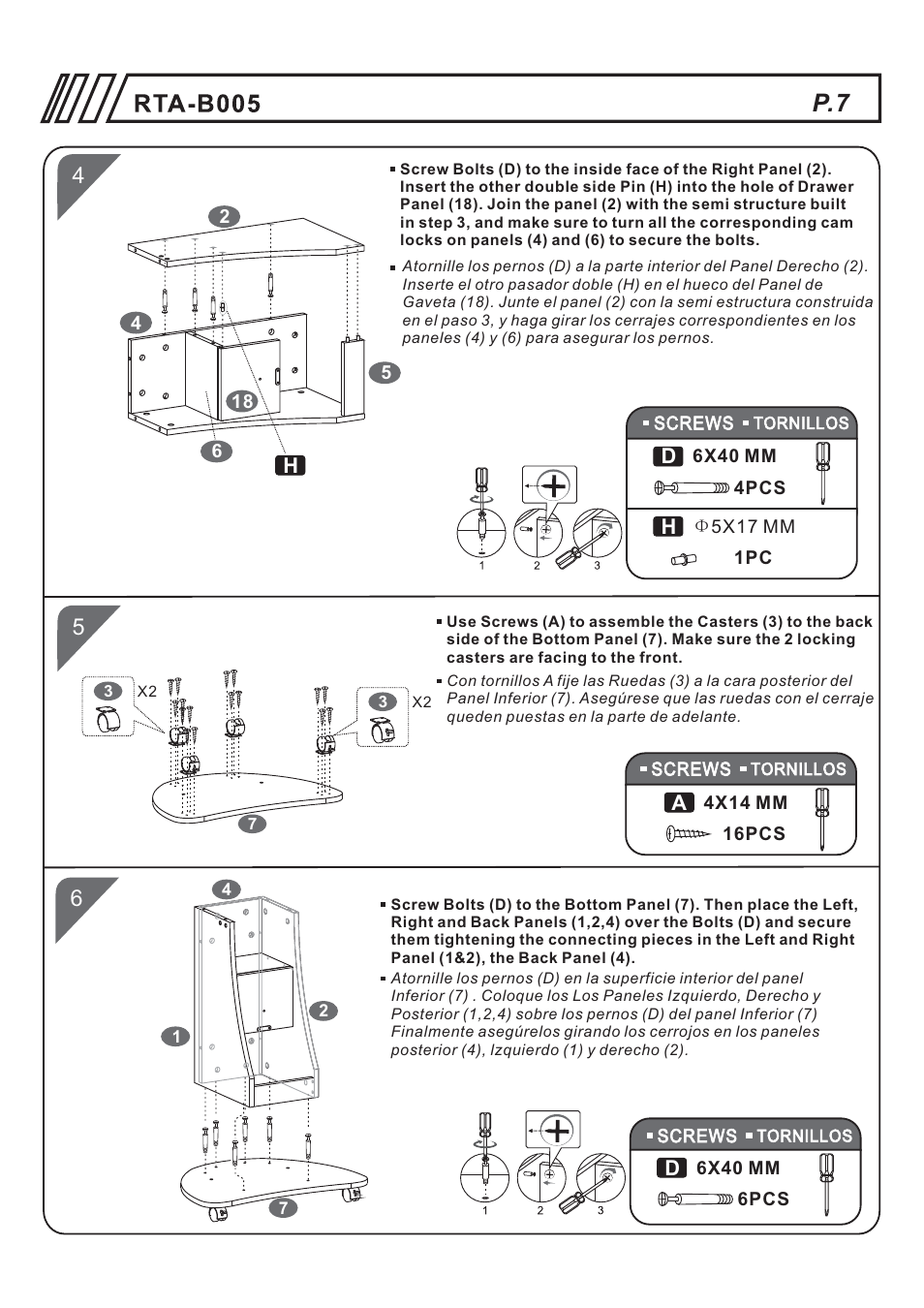 RTA Products RTA-B005 User Manual | Page 7 / 15